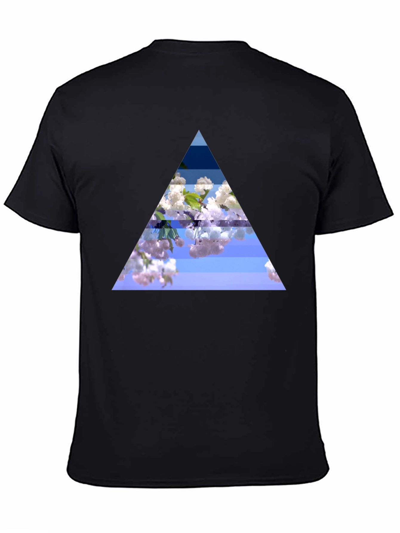 Floral Triangle Graphic Black T-Shirt