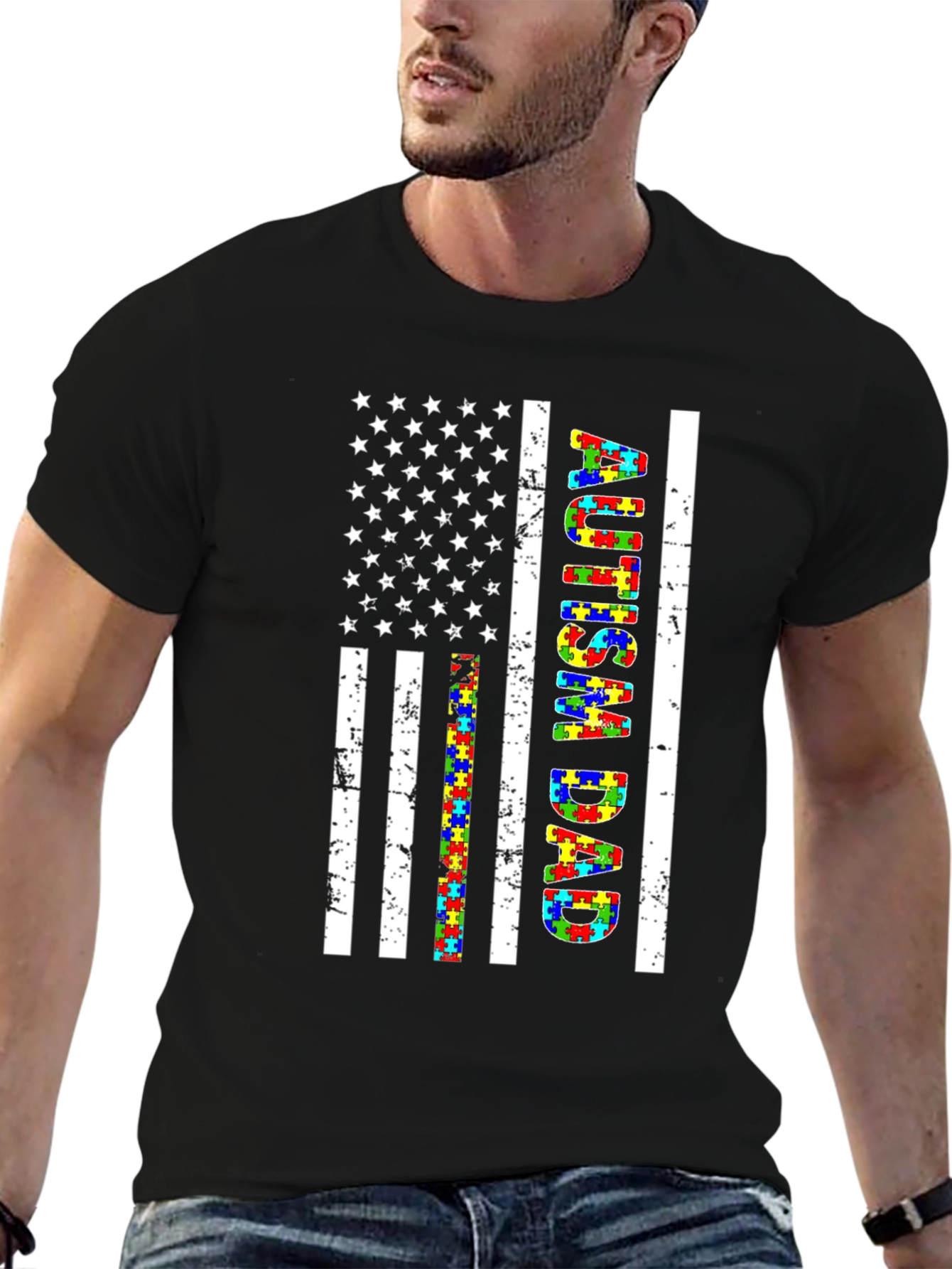 Autism Dad Flag T-Shirt