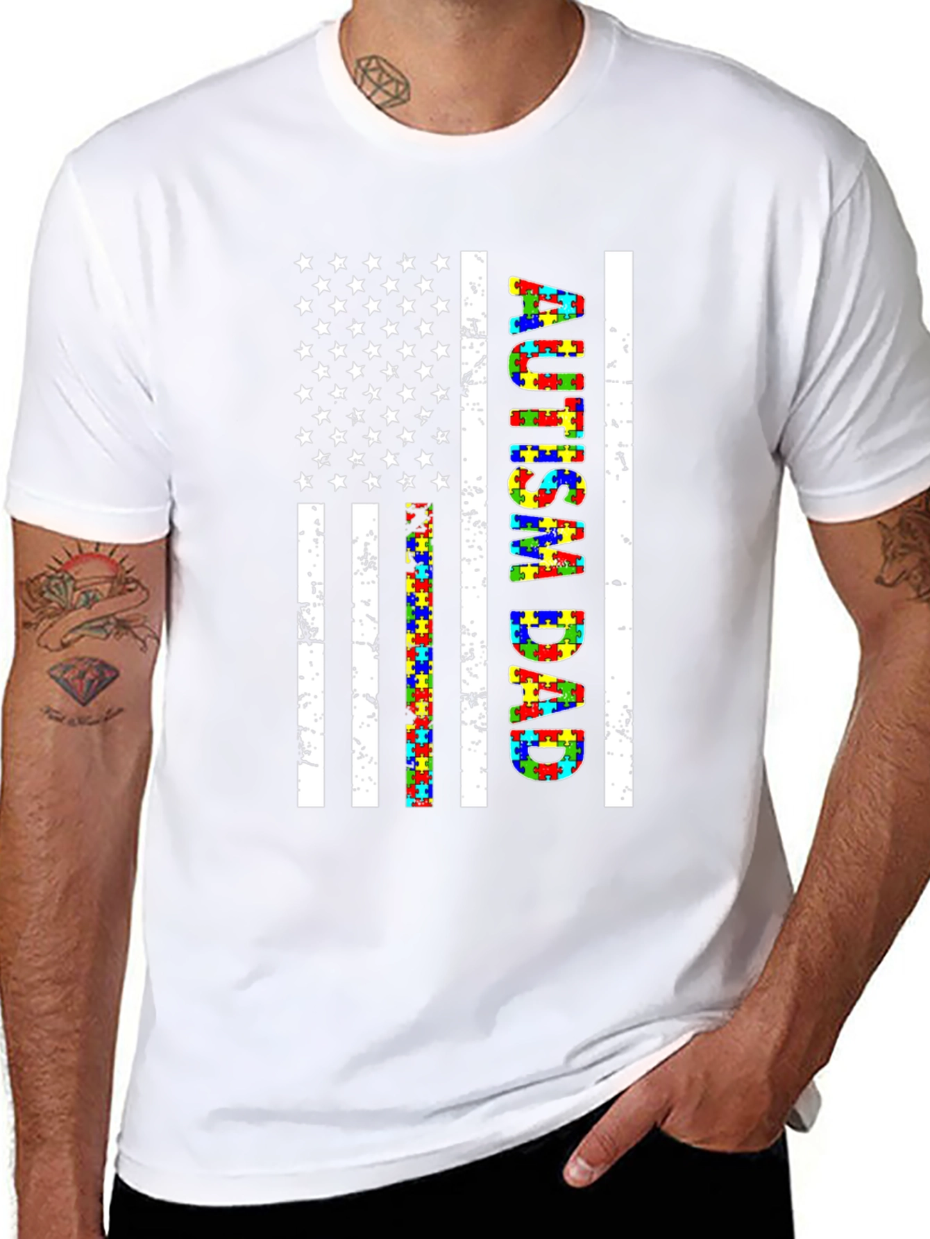 Autism Dad Flag T-Shirt