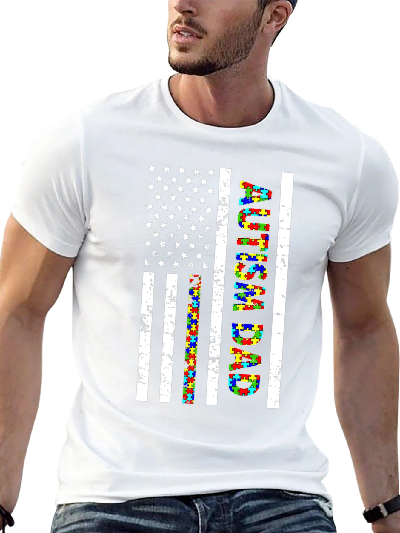 Autism Dad Flag T-Shirt