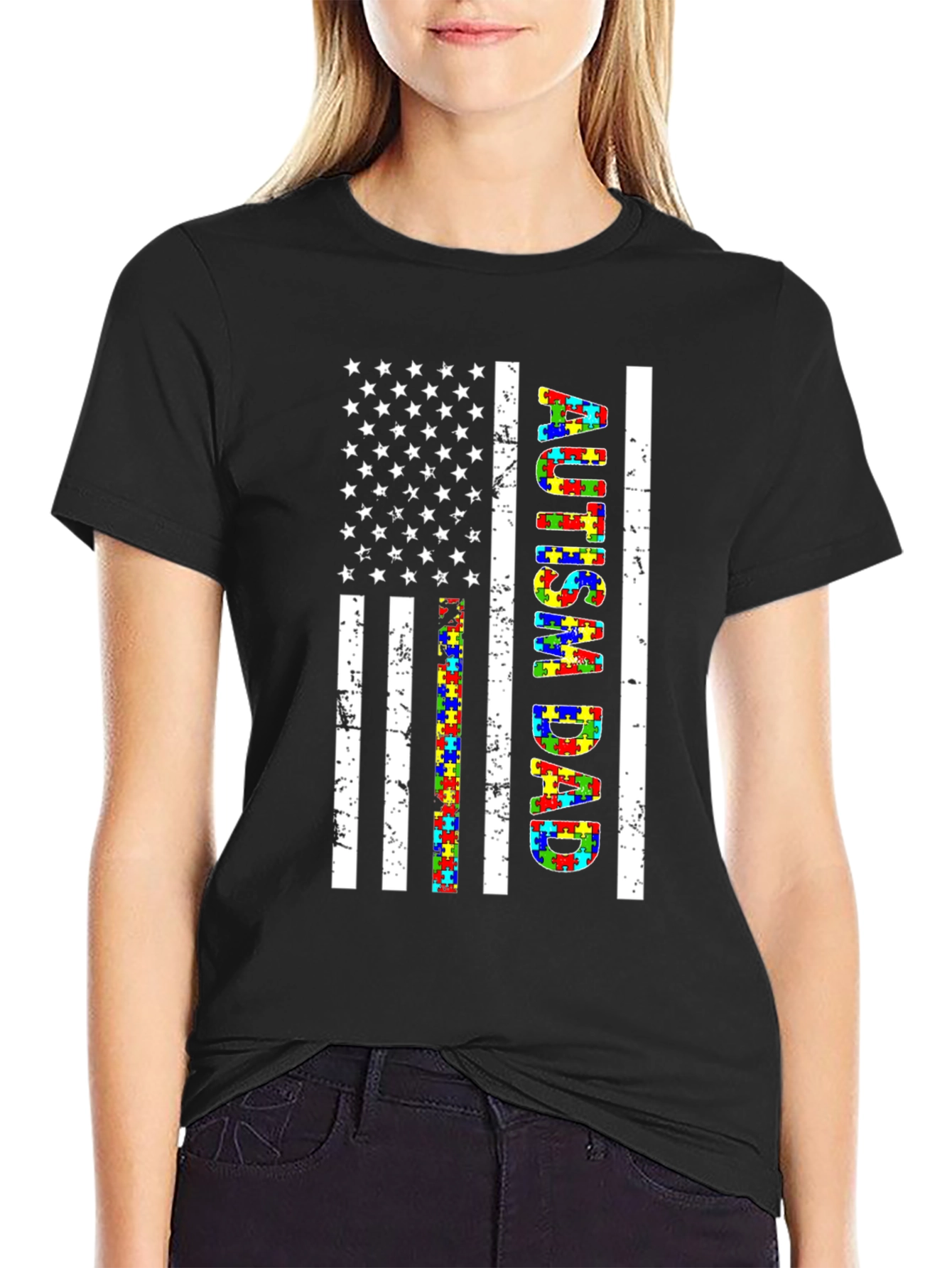 Autism Dad Flag T-Shirt