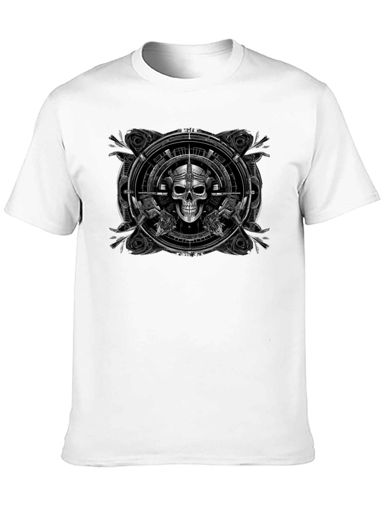 Skull & Guns Graphic T-Shirt - Black