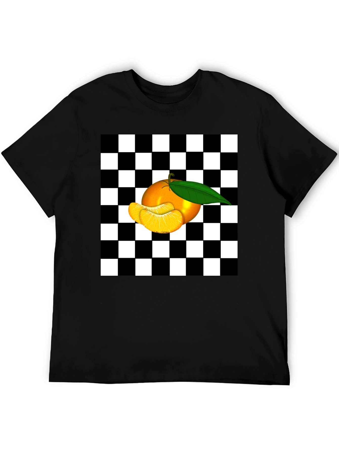 Checkered Orange Graphic Tee