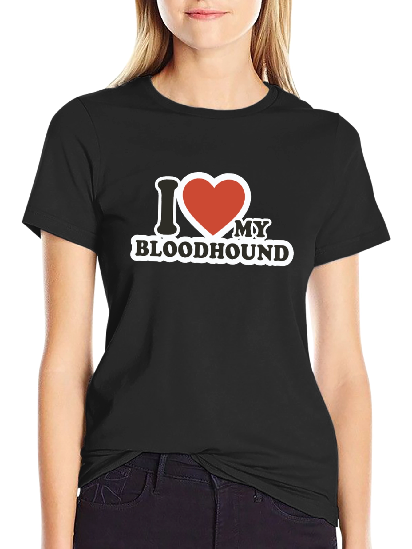 I Love My Bloodhound T-Shirt - Black