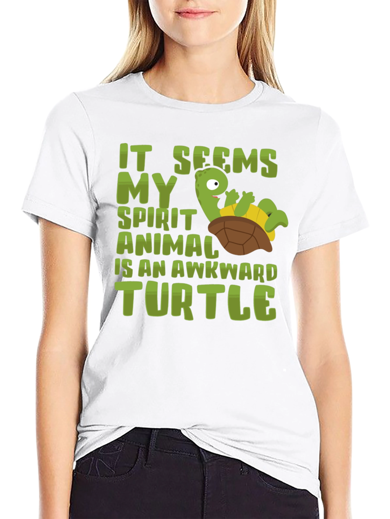 Awkward Turtle Spirit Animal Graphic T-Shirt