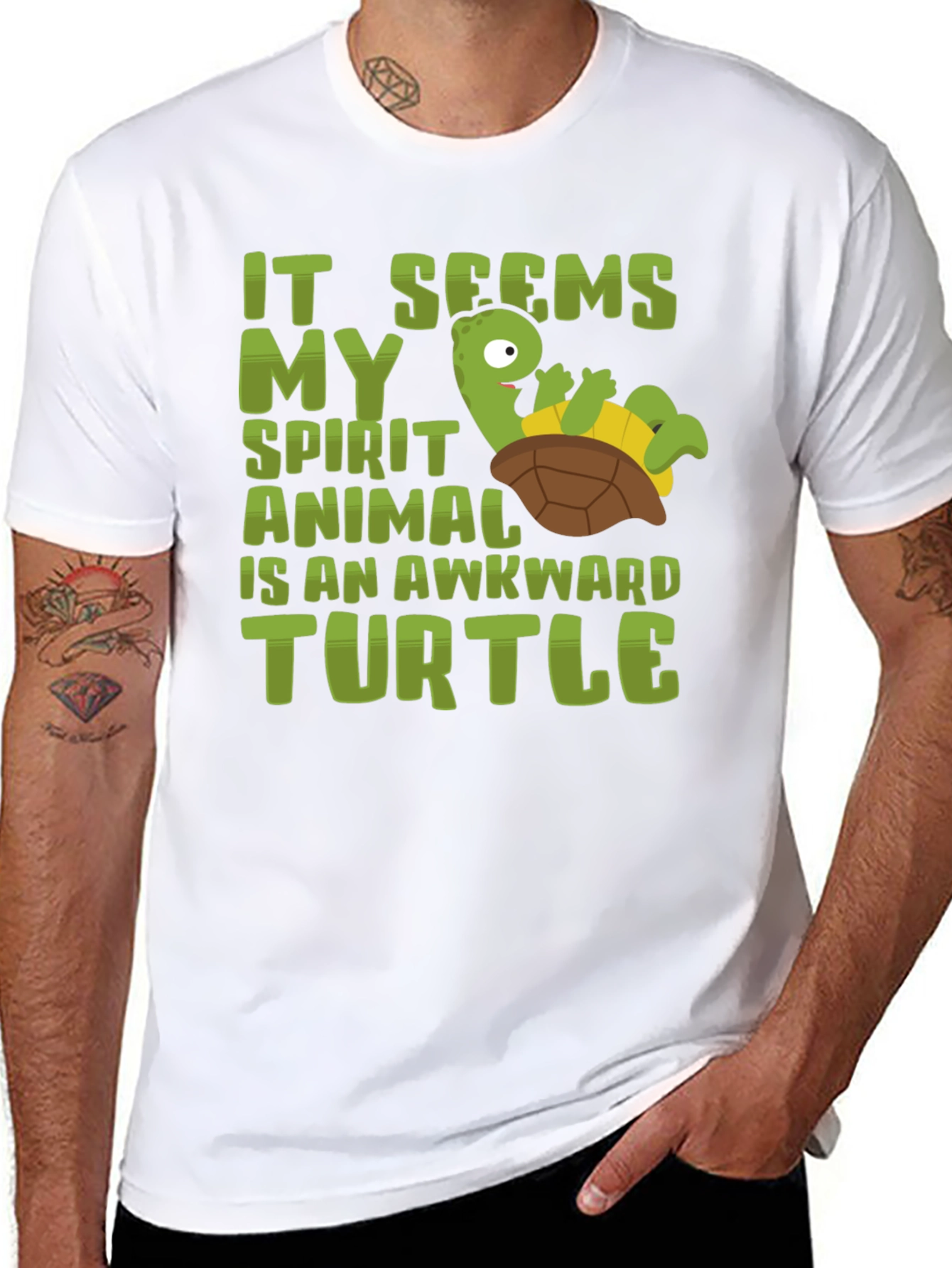 Awkward Turtle Spirit Animal Graphic T-Shirt
