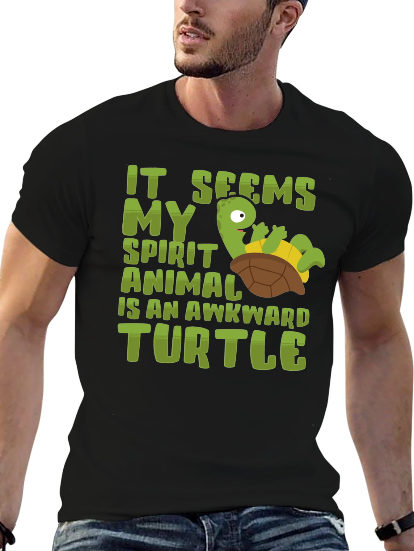 Awkward Turtle Spirit Animal Graphic T-Shirt