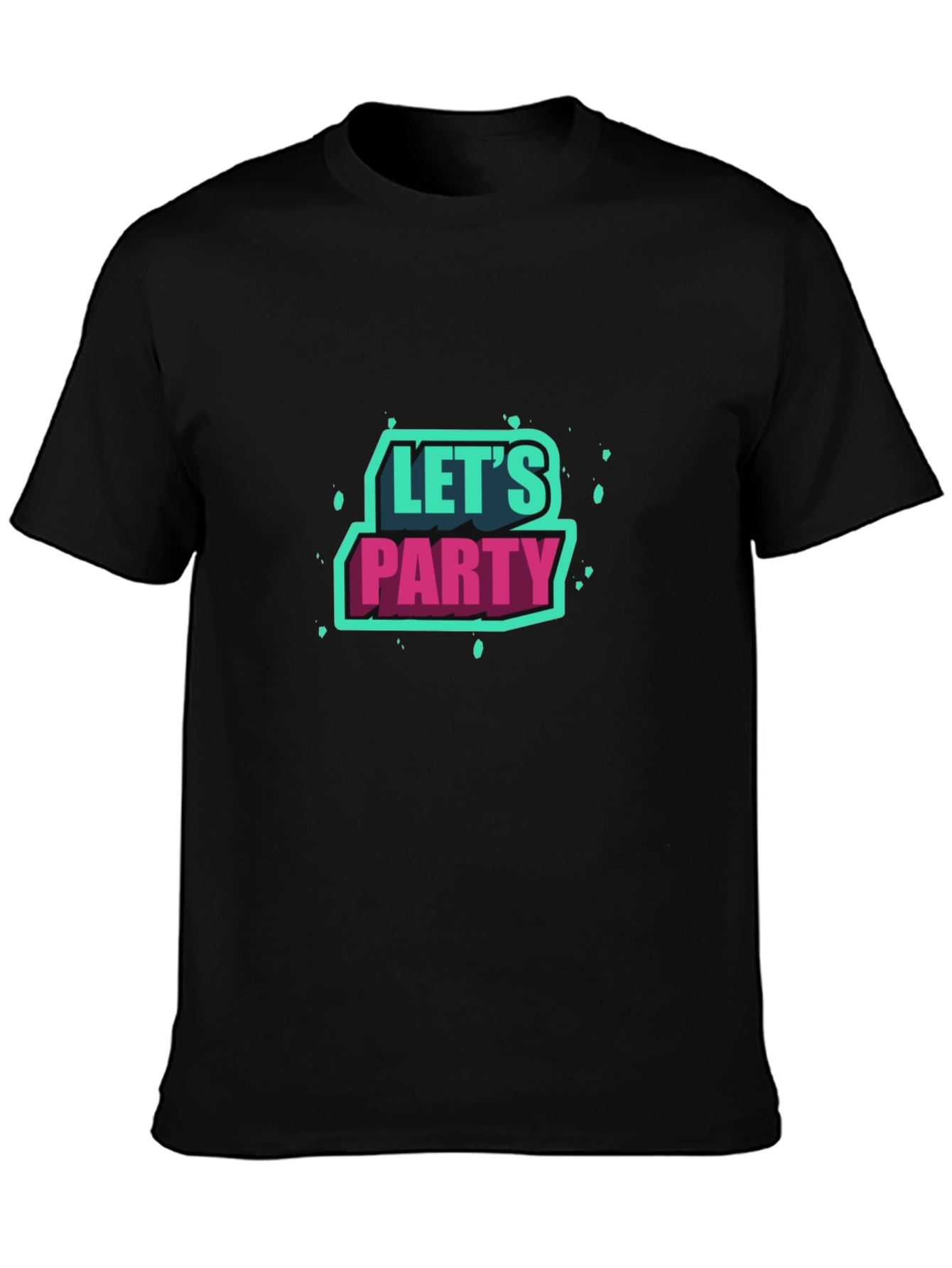 Lets Party Graphic Tee - Black Short Sleeve