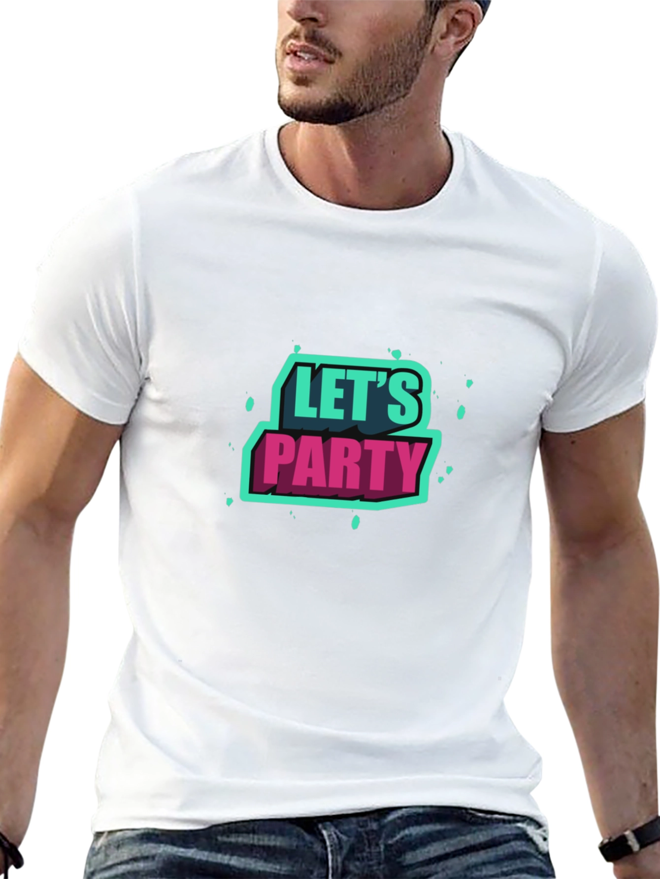 Lets Party Graphic Tee - Black Short Sleeve