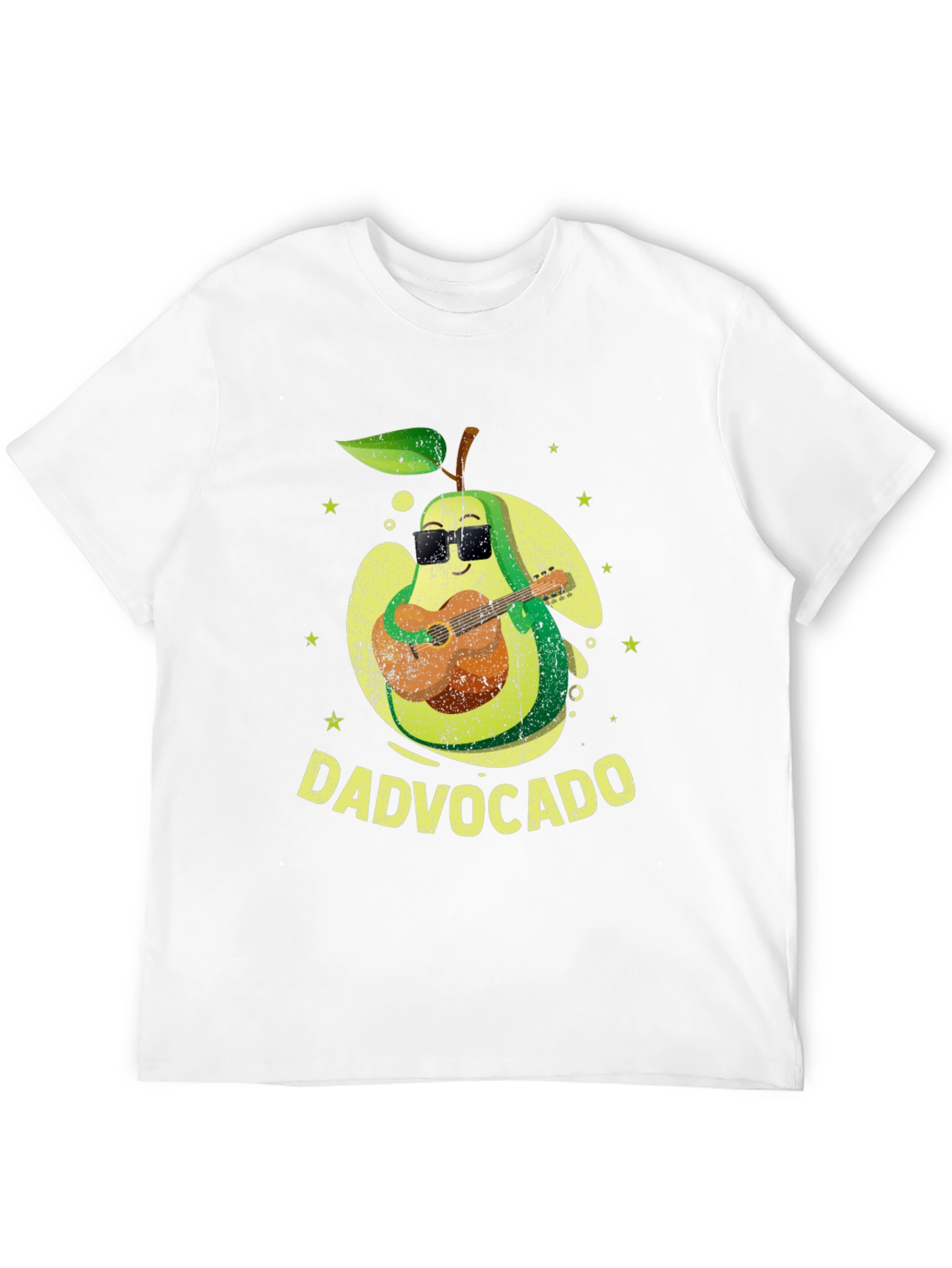 Dad-vocado T-Shirt: Avocado Playing Guitar - Fathers Day Tee