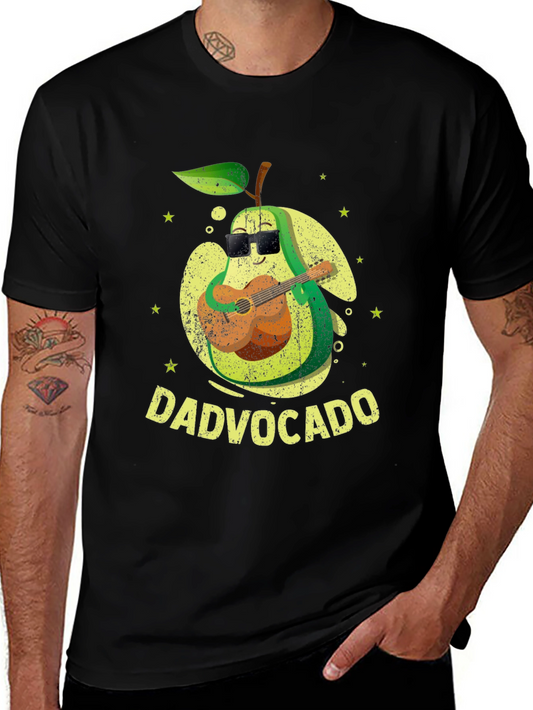 Dad-vocado T-Shirt: Avocado Playing Guitar - Fathers Day Tee