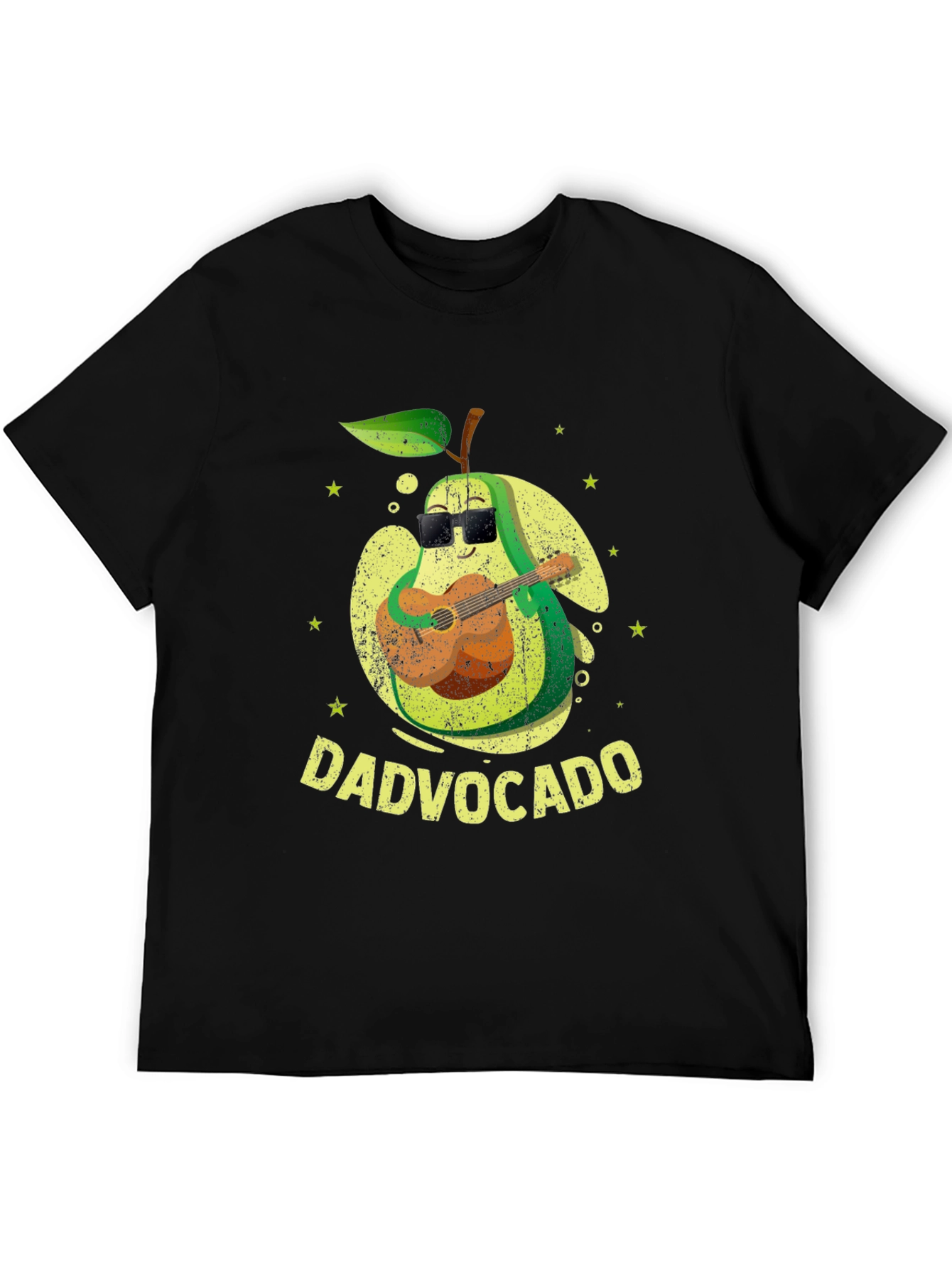Dad-vocado T-Shirt: Avocado Playing Guitar - Fathers Day Tee