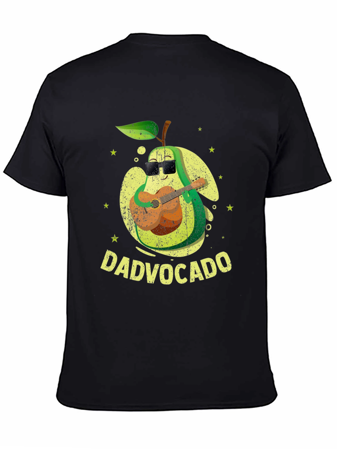 Dad-vocado T-Shirt: Avocado Playing Guitar - Fathers Day Tee