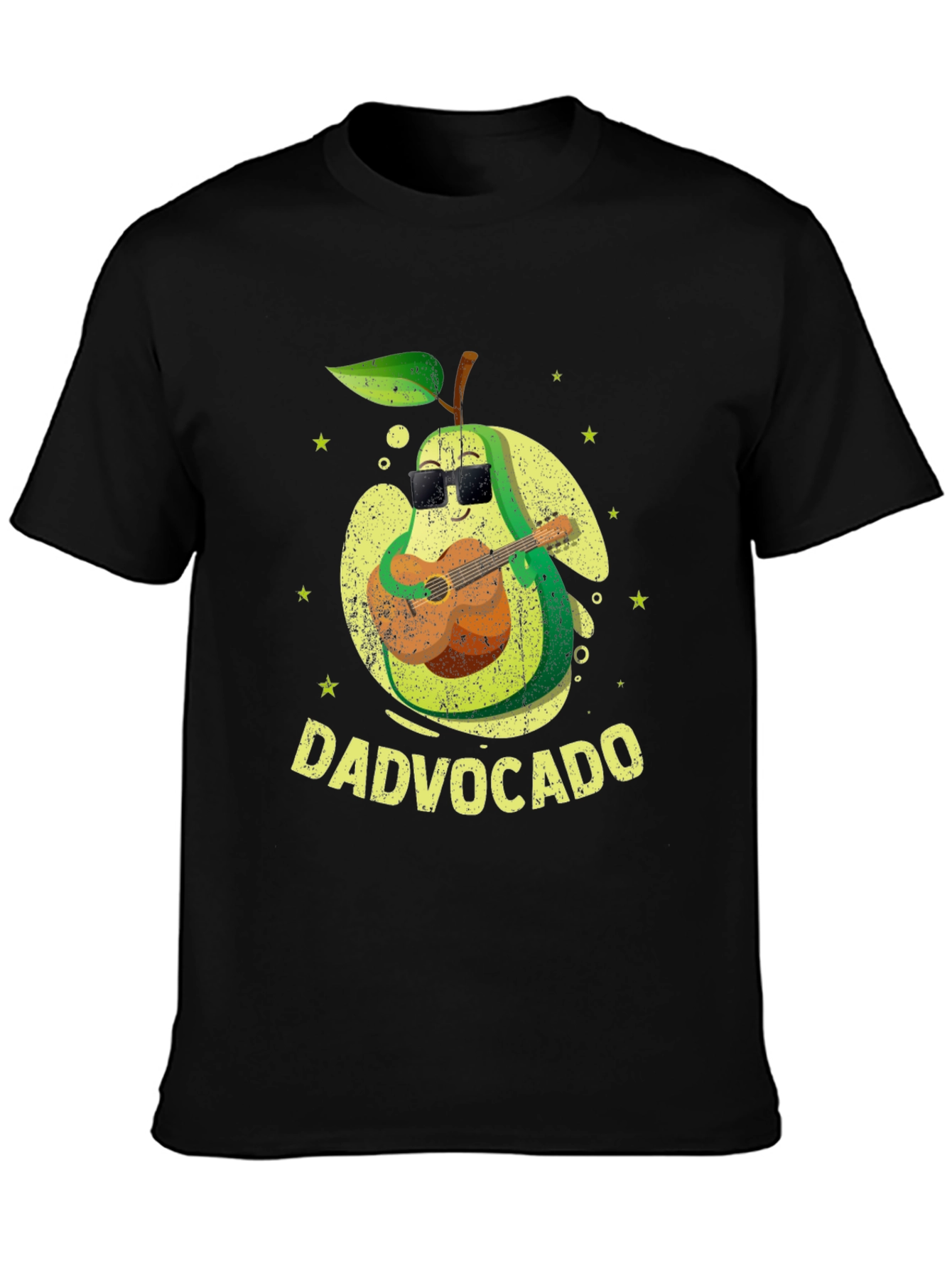 Dad-vocado T-Shirt: Avocado Playing Guitar - Fathers Day Tee