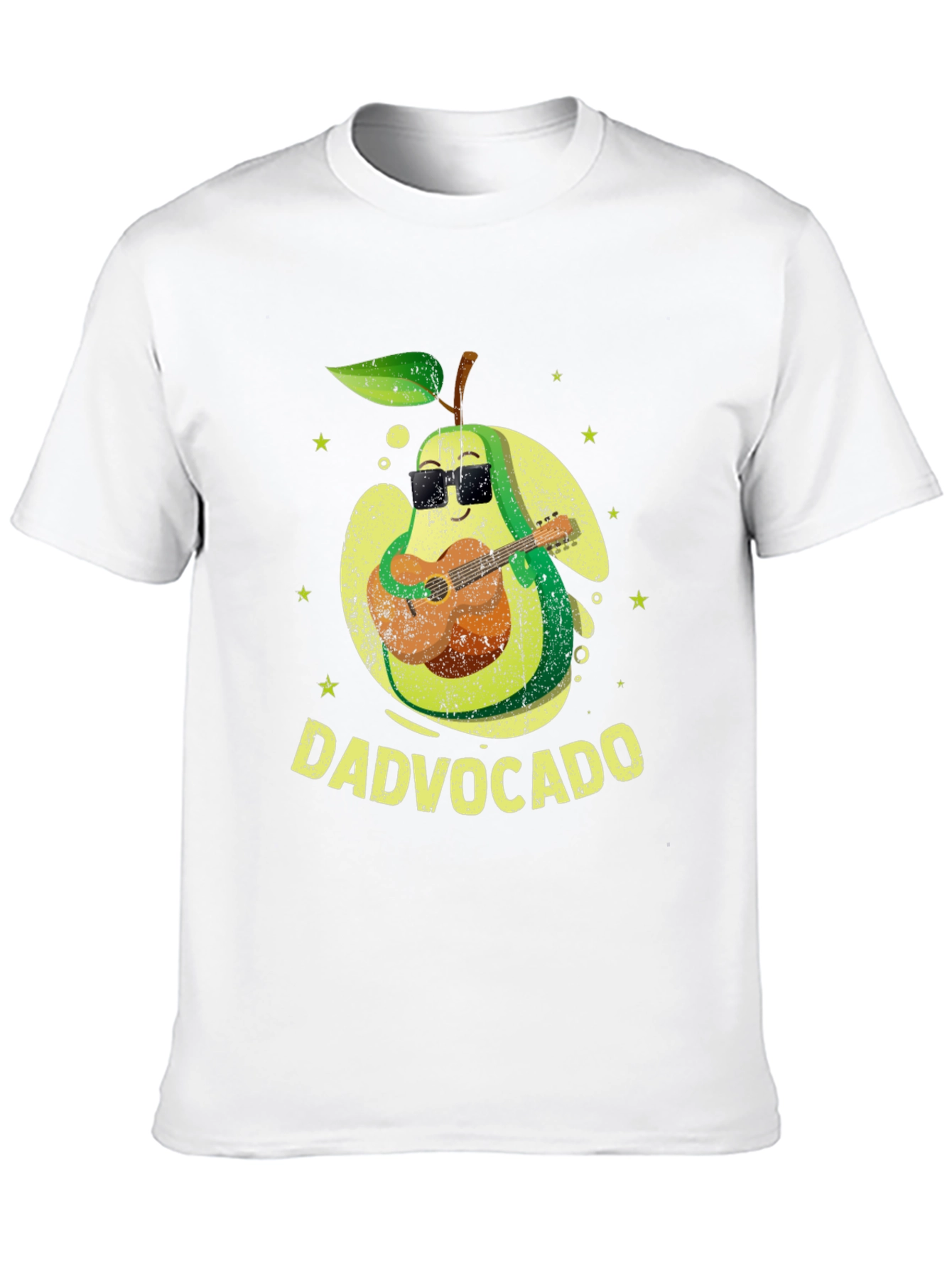 Dad-vocado T-Shirt: Avocado Playing Guitar - Fathers Day Tee