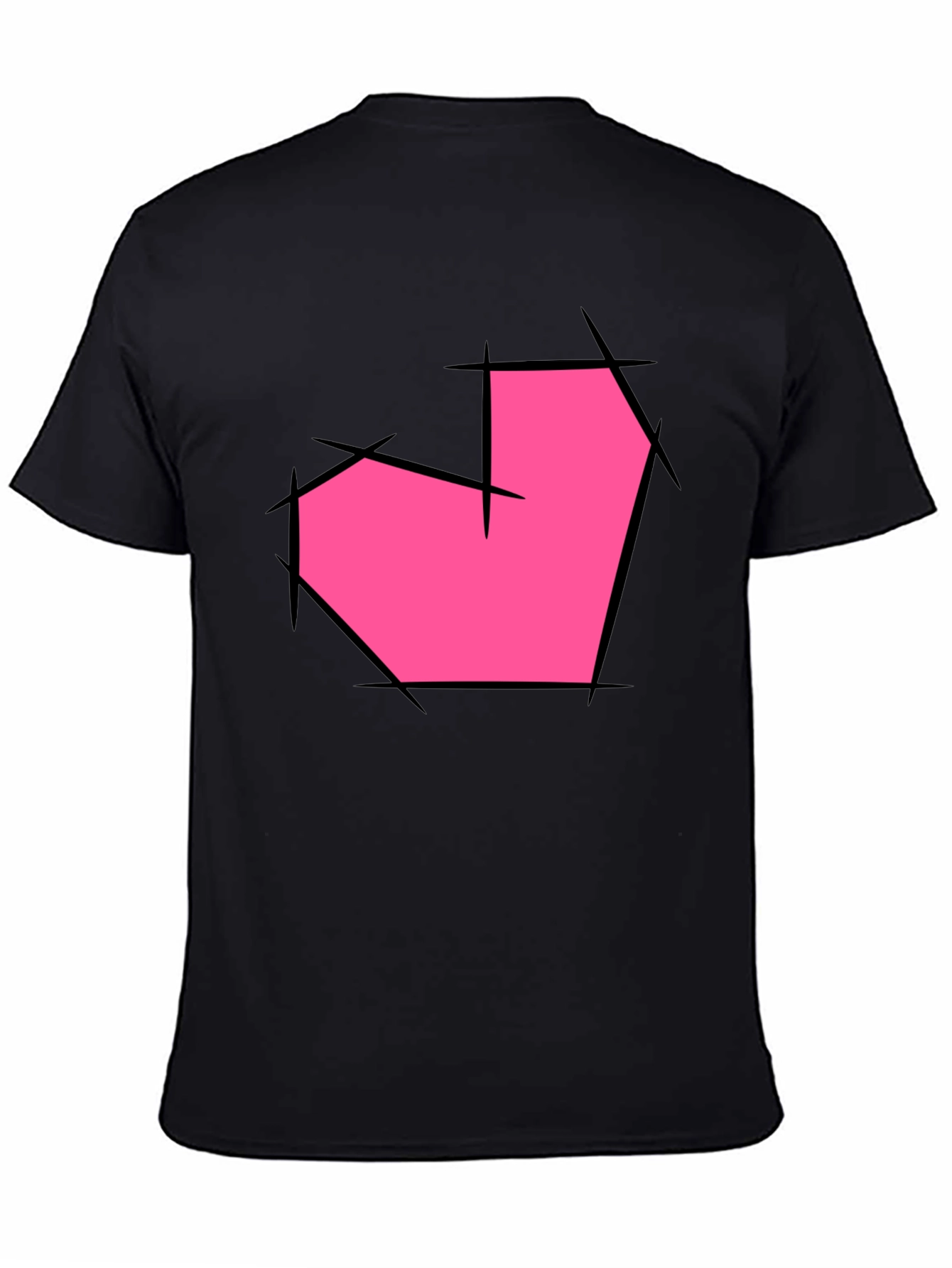 Heart Graphic Black T-Shirt - Unique Design