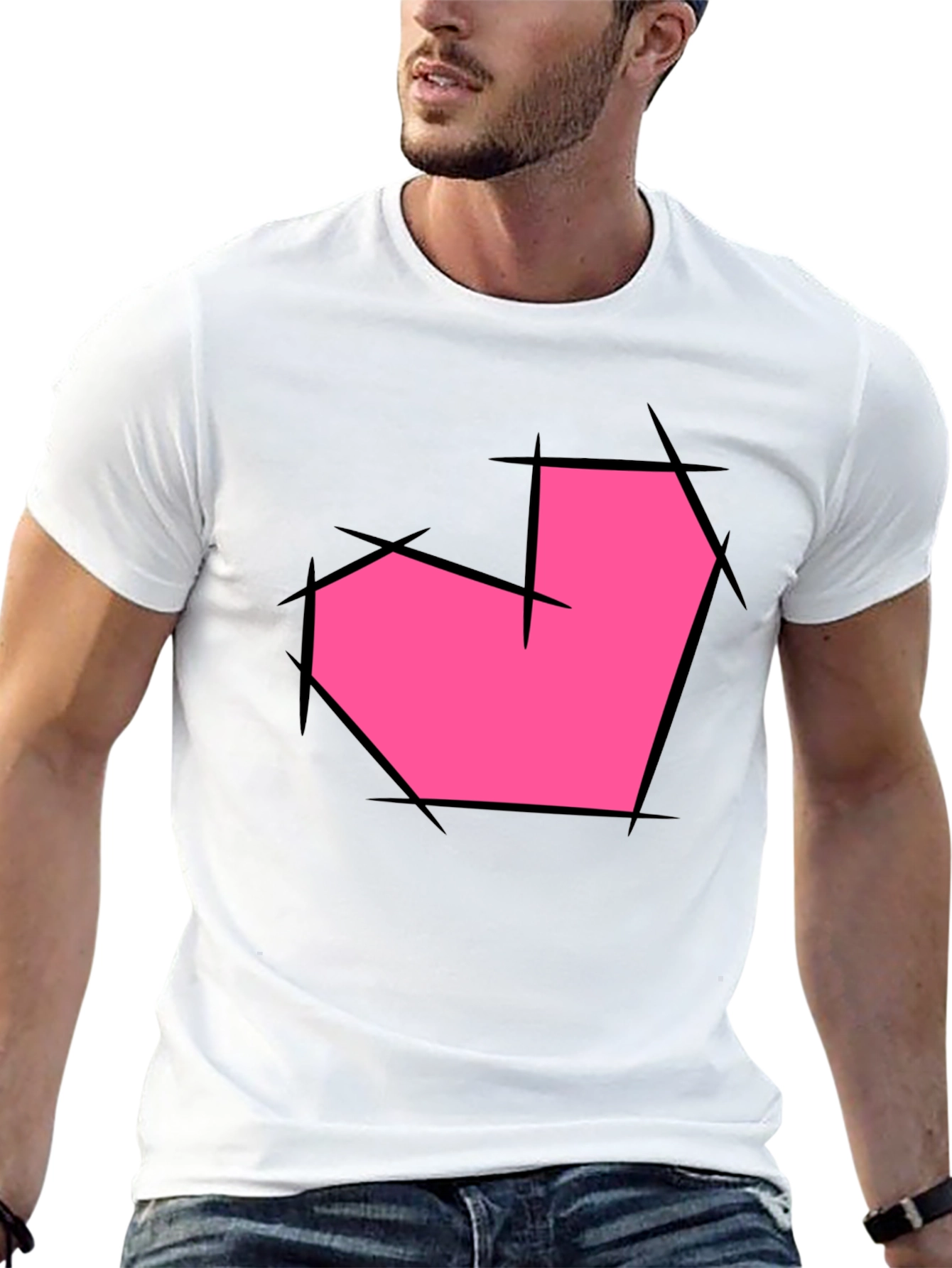 Heart Graphic Black T-Shirt - Unique Design