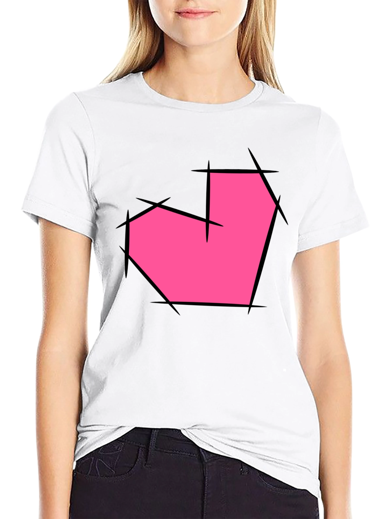 Heart Graphic Black T-Shirt - Unique Design