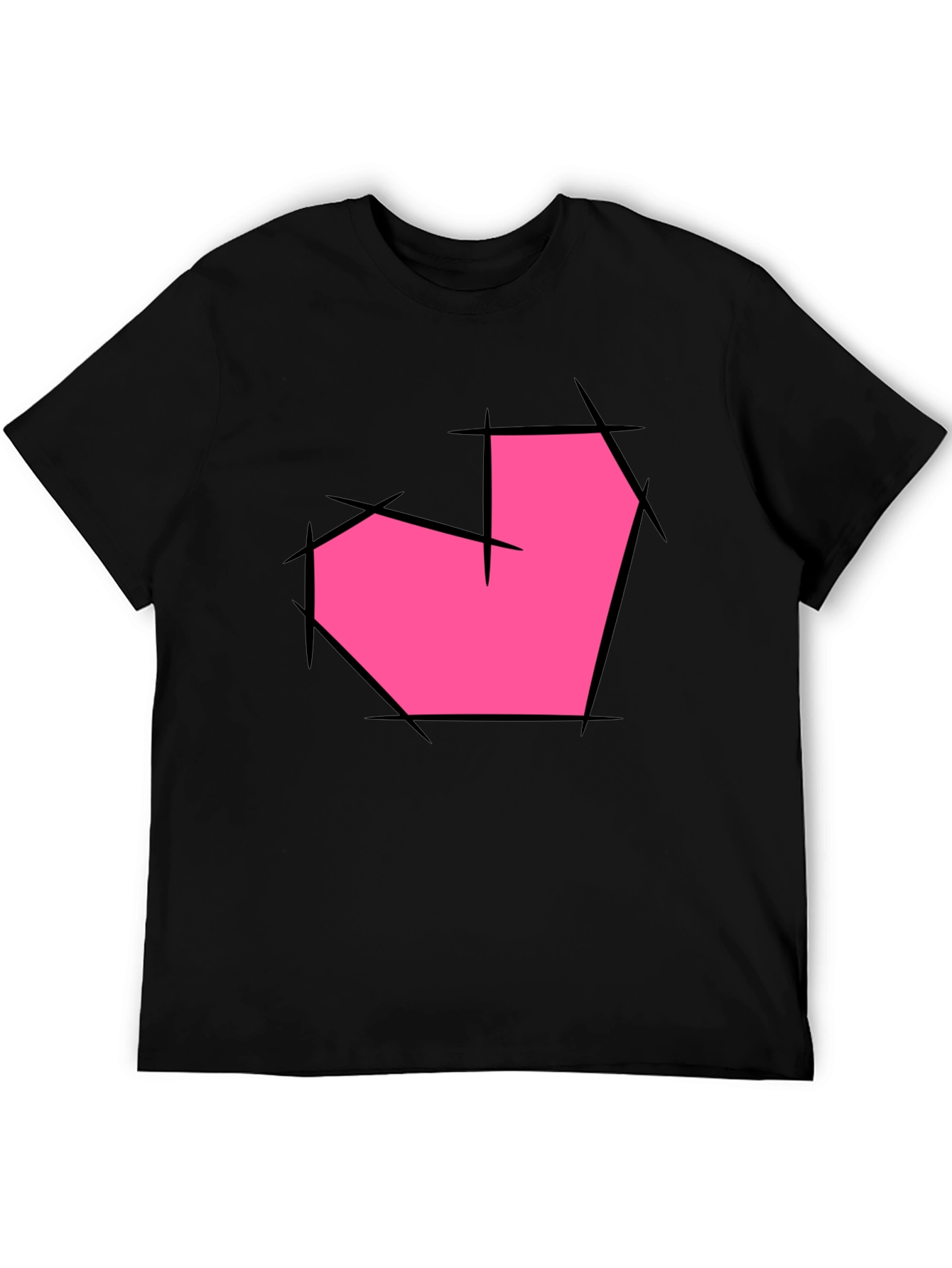 Heart Graphic Black T-Shirt - Unique Design