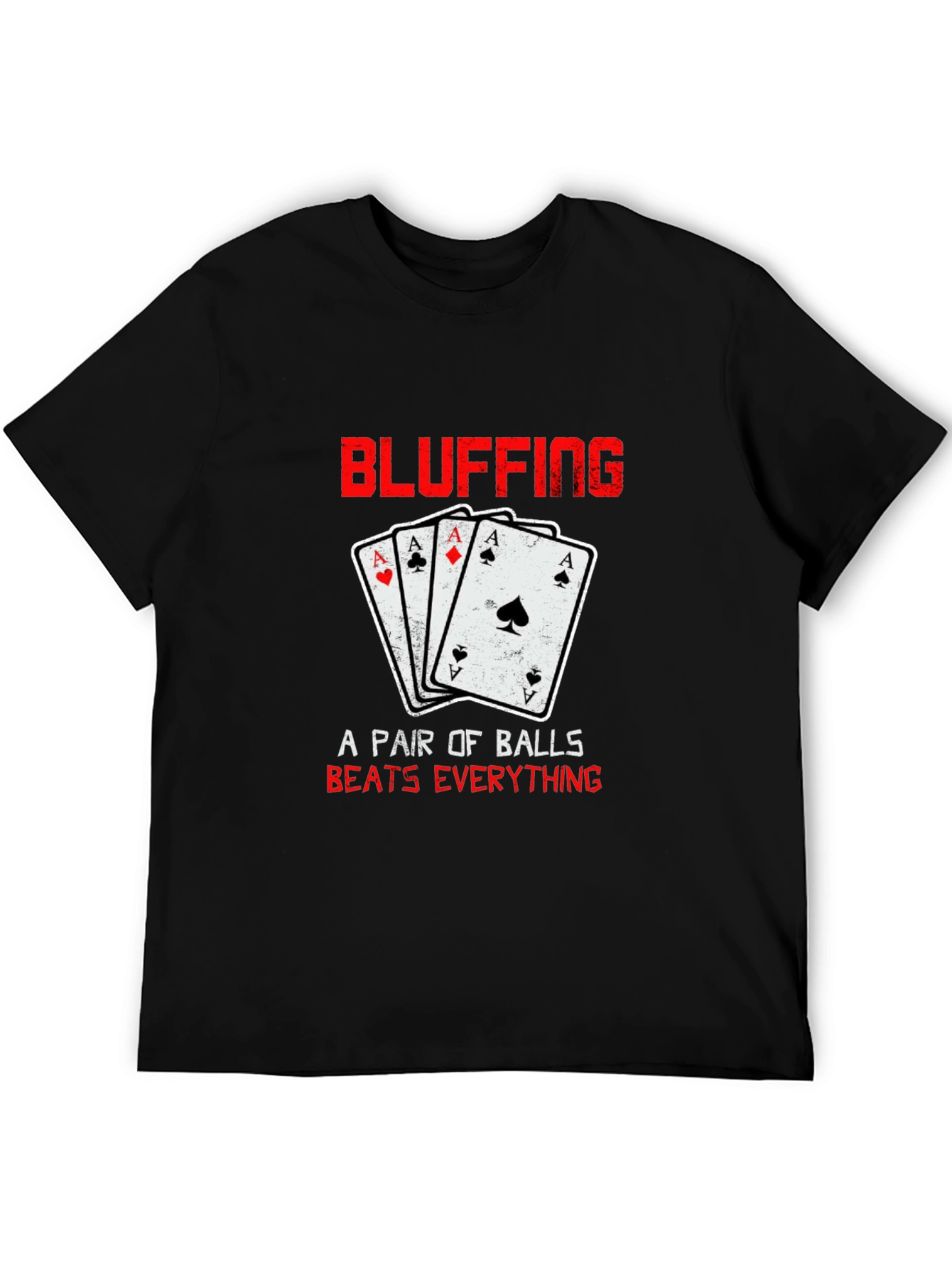 Bluffing Poker Ace Card Graphic T-Shirt
