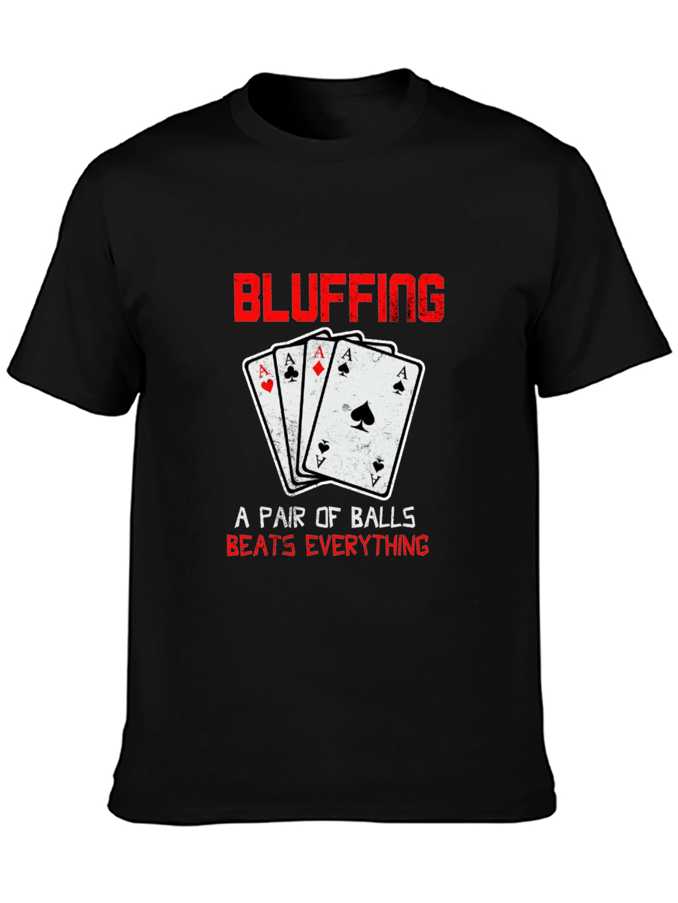 Bluffing Poker Ace Card Graphic T-Shirt