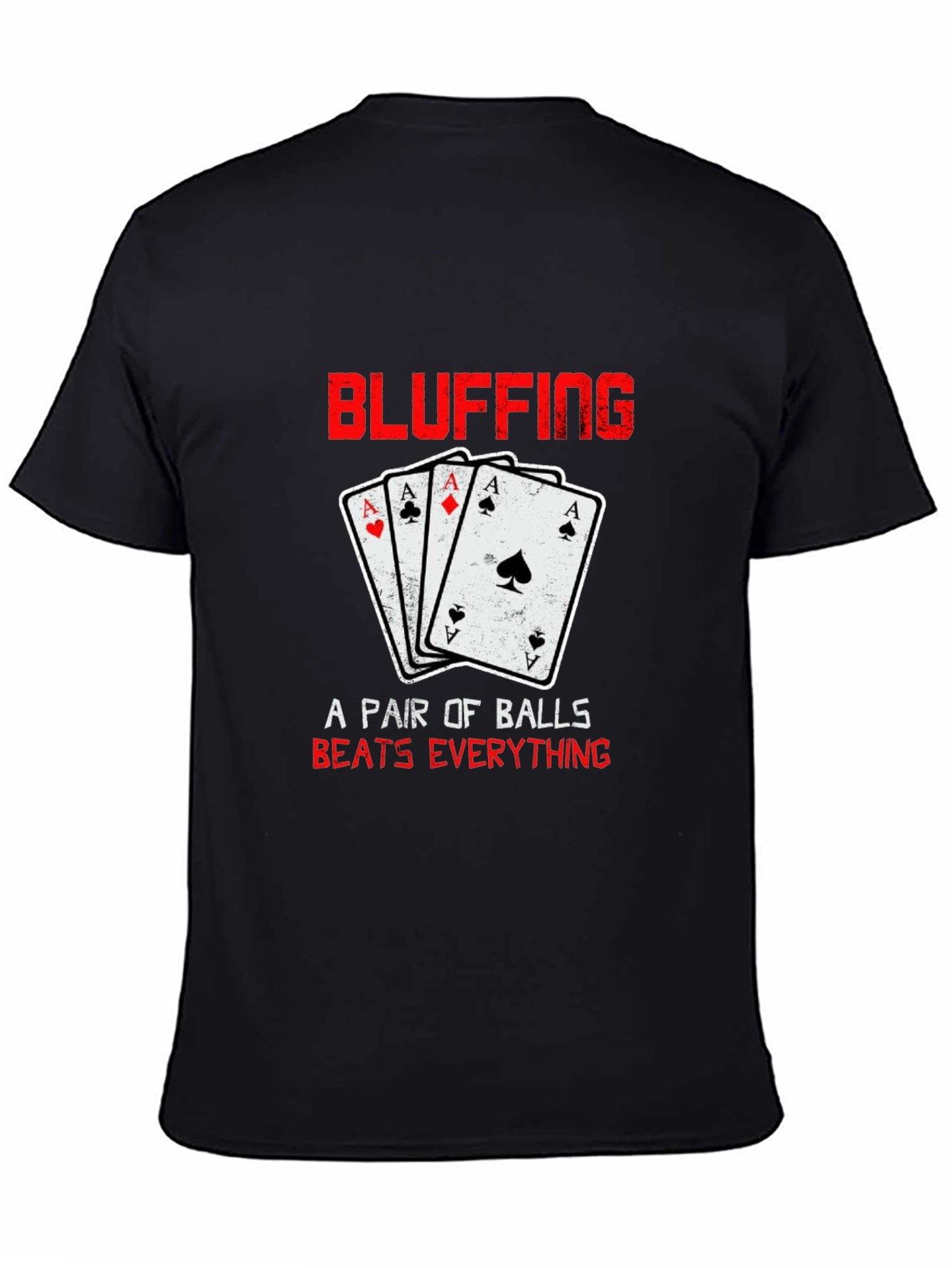 Bluffing Poker Ace Card Graphic T-Shirt
