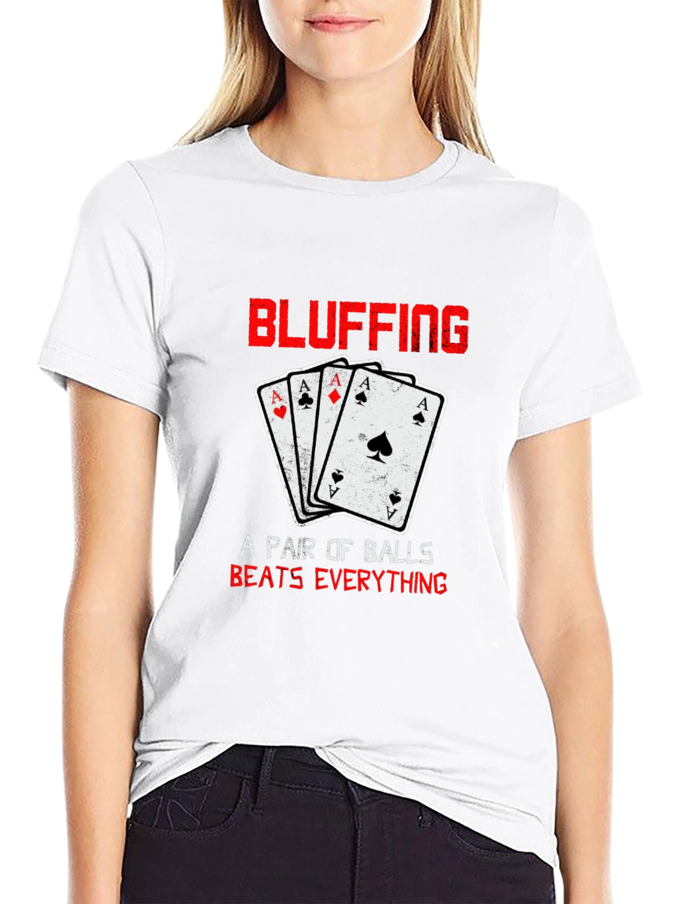 Bluffing Poker Ace Card Graphic T-Shirt