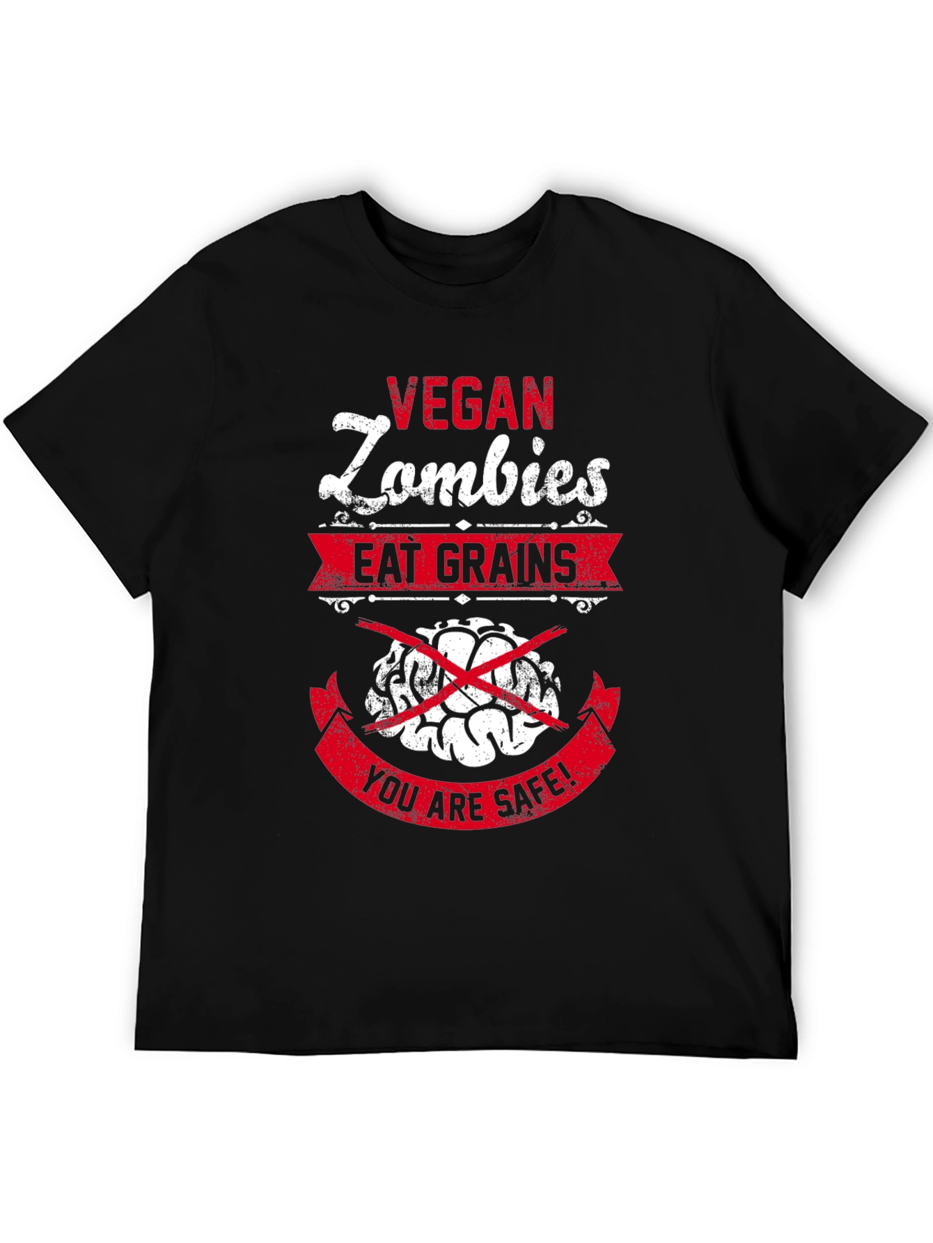 Vegan Zombies Eat Grains Graphic T-Shirt