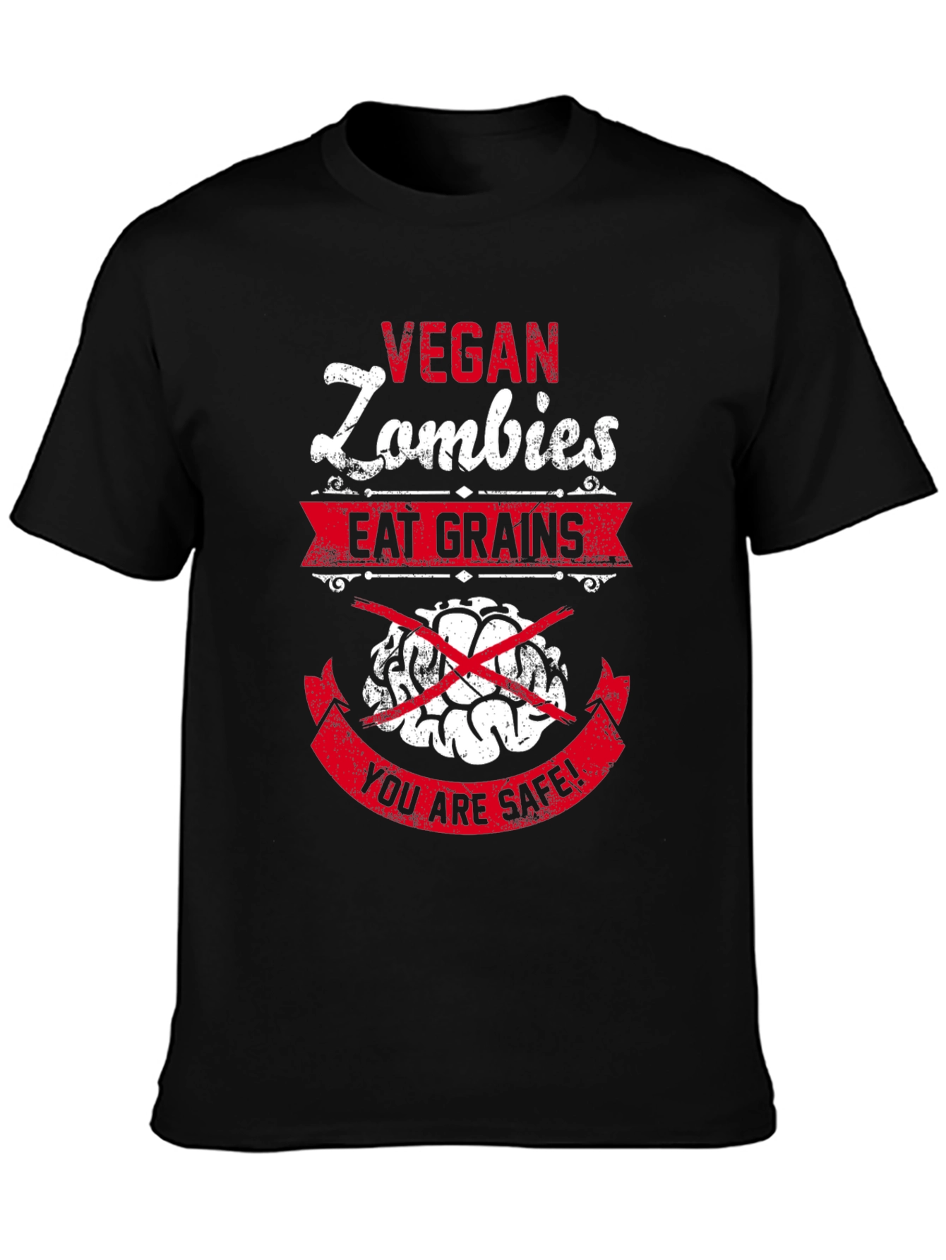 Vegan Zombies Eat Grains Graphic T-Shirt