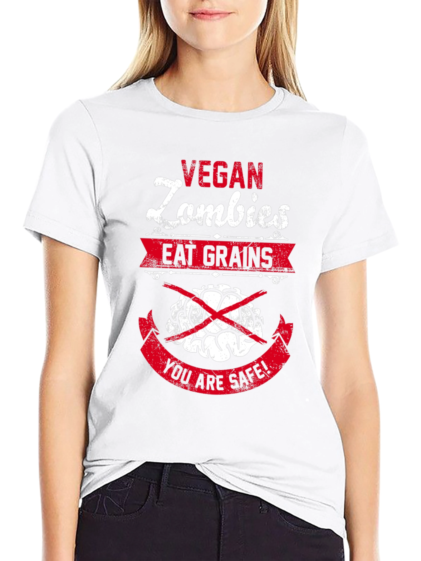 Vegan Zombies Eat Grains Graphic T-Shirt