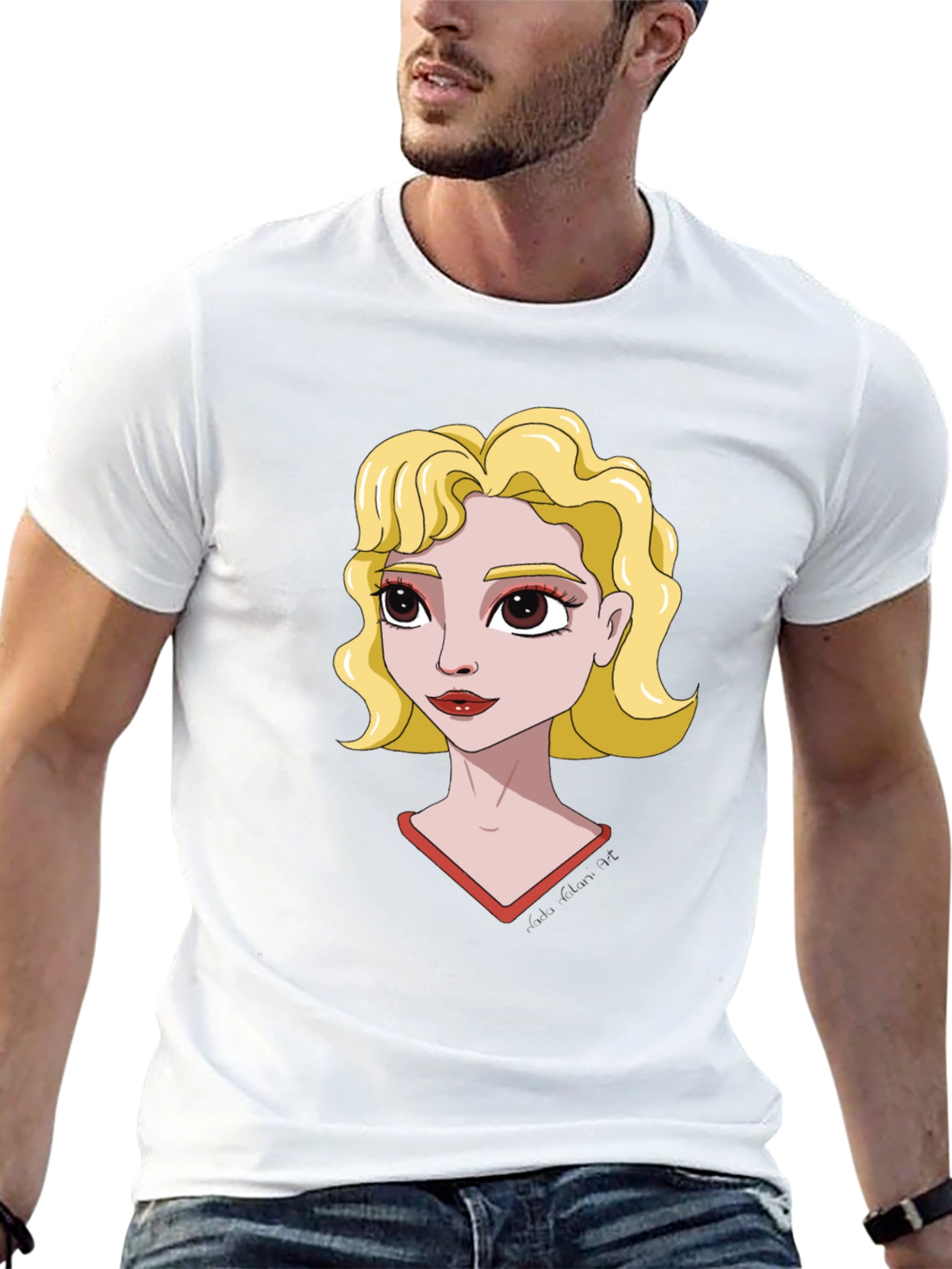 Cartoon Girl Black T-Shirt