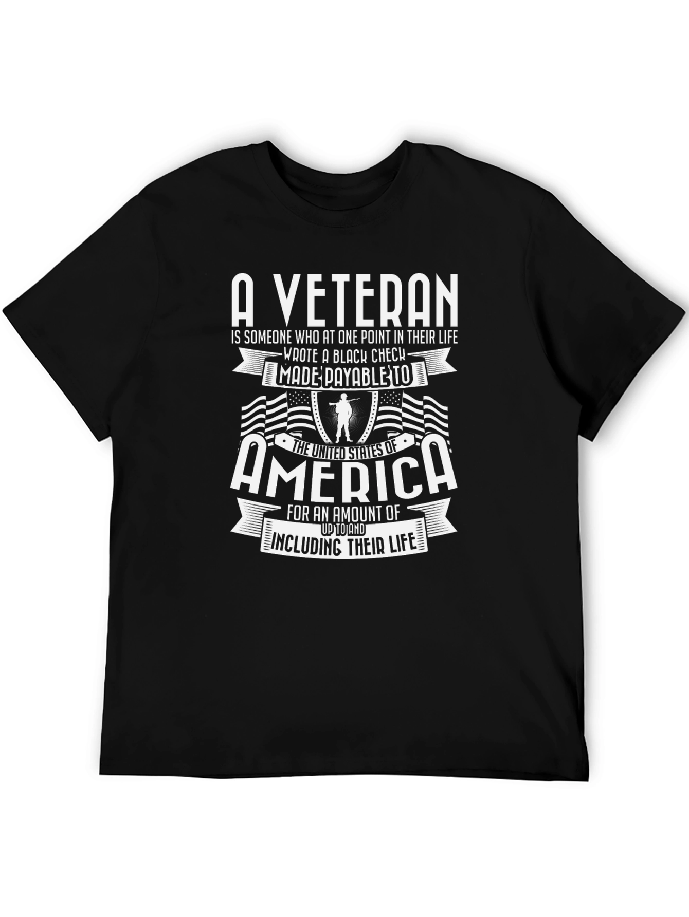 A Veteran Black Graphic T-Shirt
