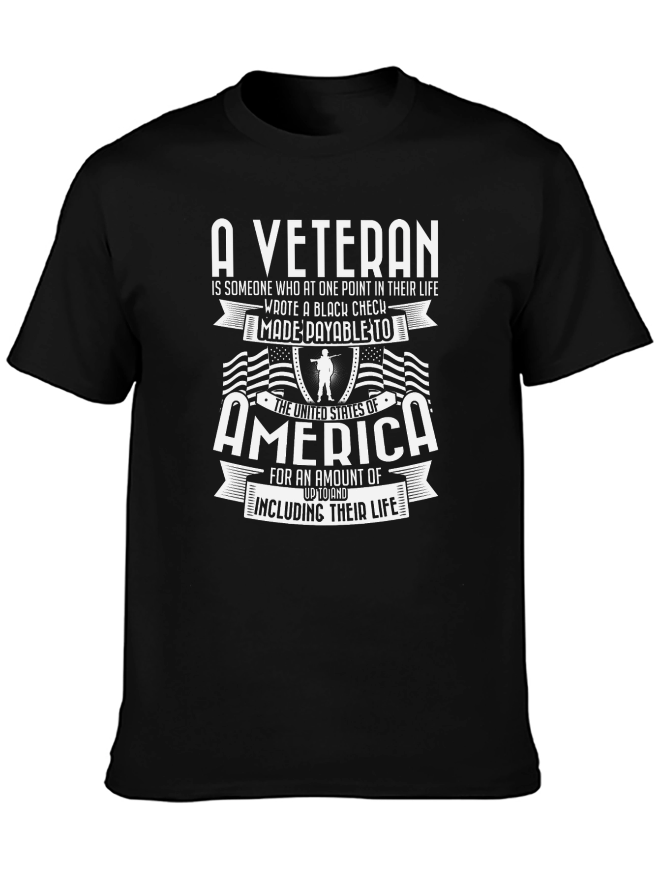 A Veteran Black Graphic T-Shirt