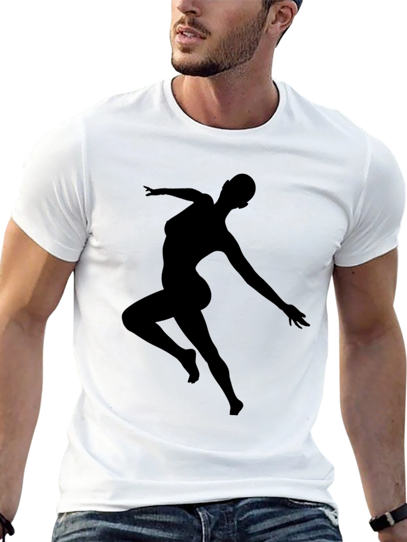Silhouette Dancer Graphic Tee - Black Casual T-Shirt