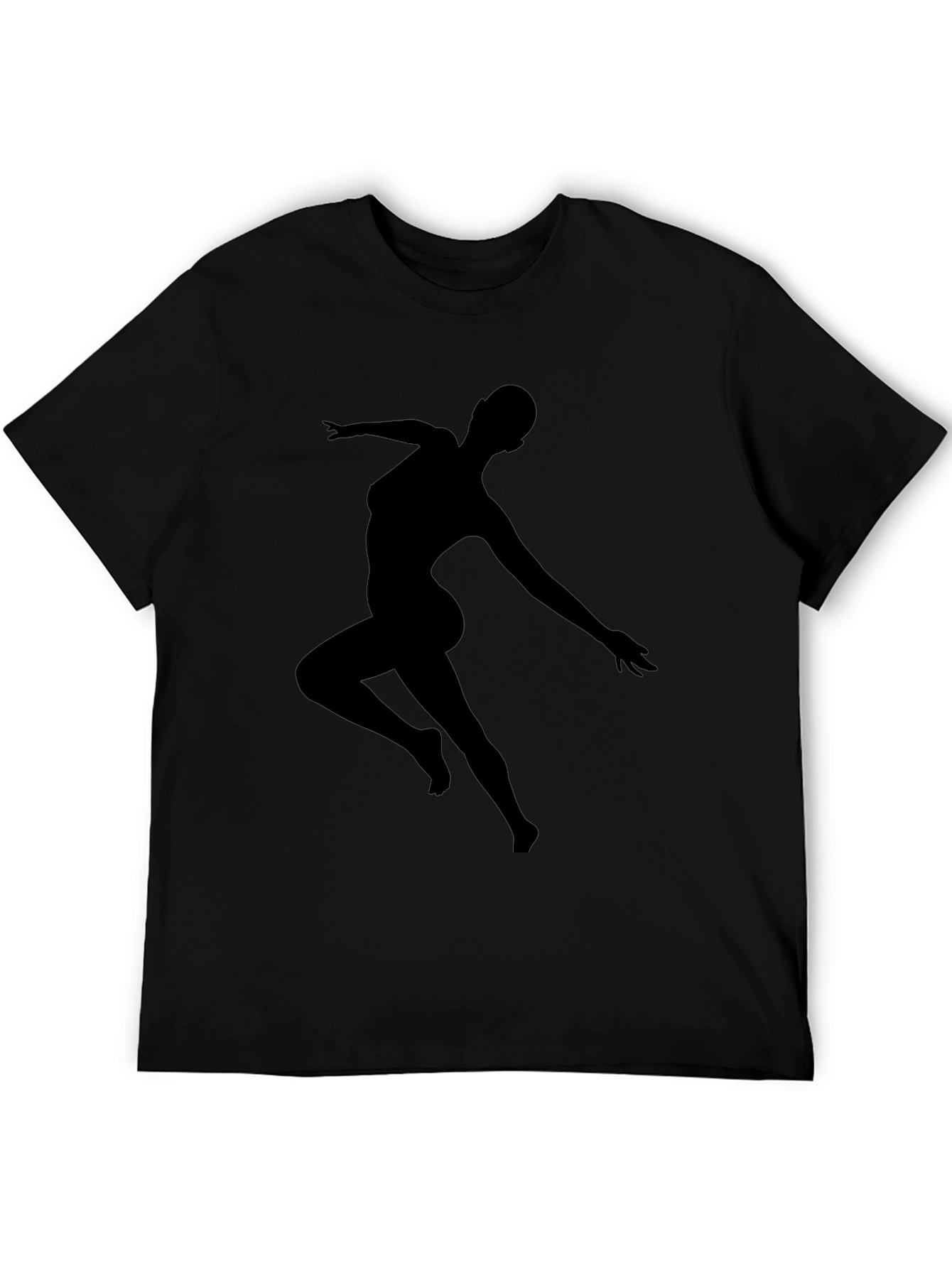 Silhouette Dancer Graphic Tee - Black Casual T-Shirt
