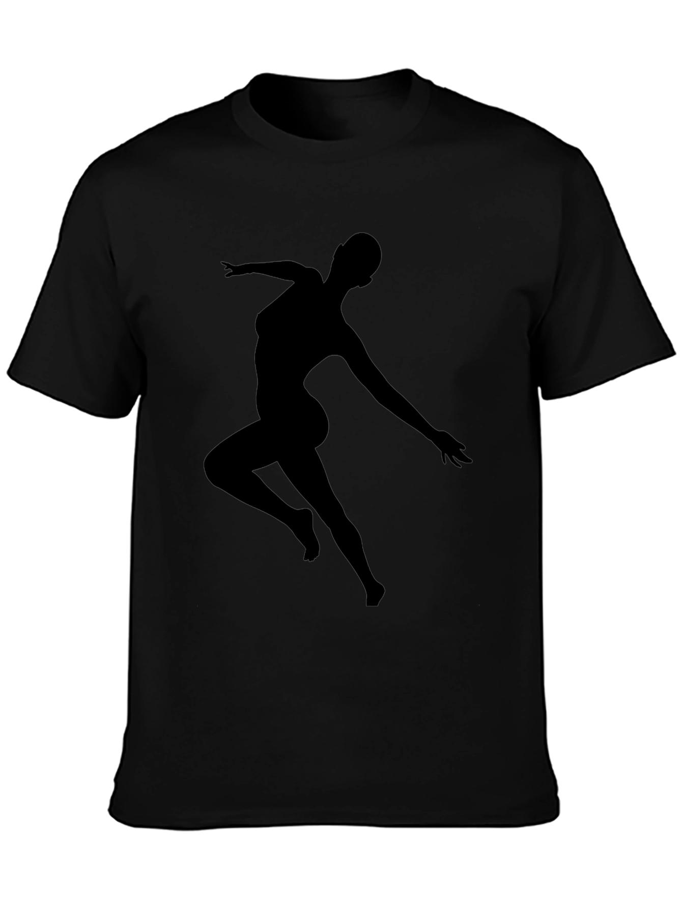 Silhouette Dancer Graphic Tee - Black Casual T-Shirt