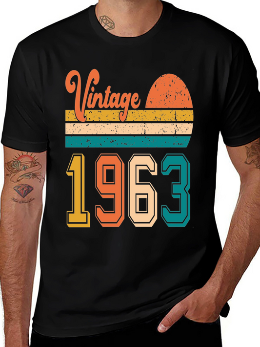 Vintage 1963 Graphic T-Shirt - Retro Birthday Gift
