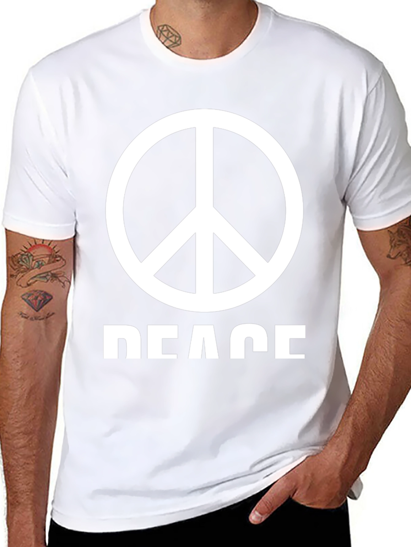 Peace Sign Graphic T-Shirt - Black
