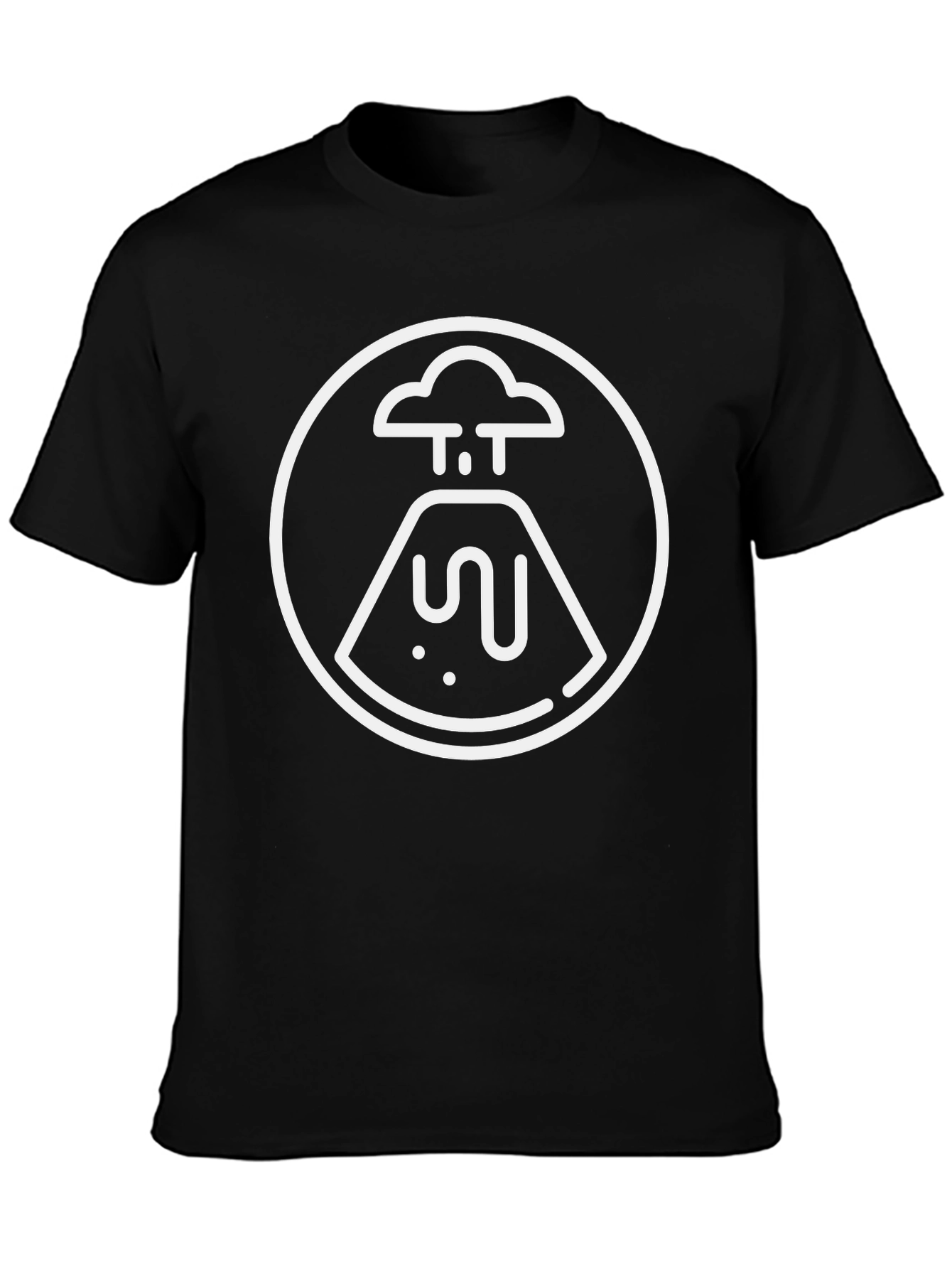 Volcano Graphic Tee - Black Cotton T-Shirt