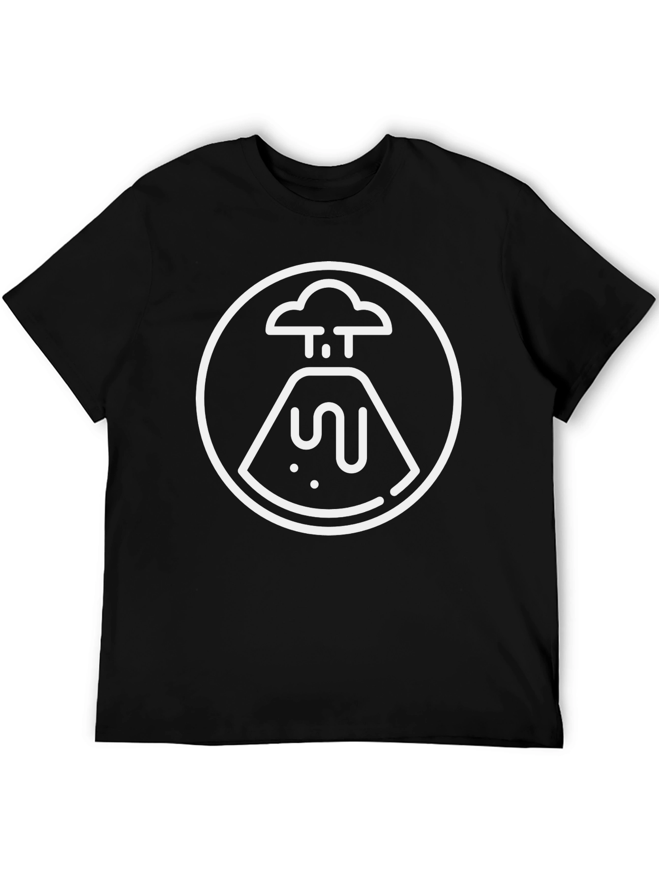 Volcano Graphic Tee - Black Cotton T-Shirt