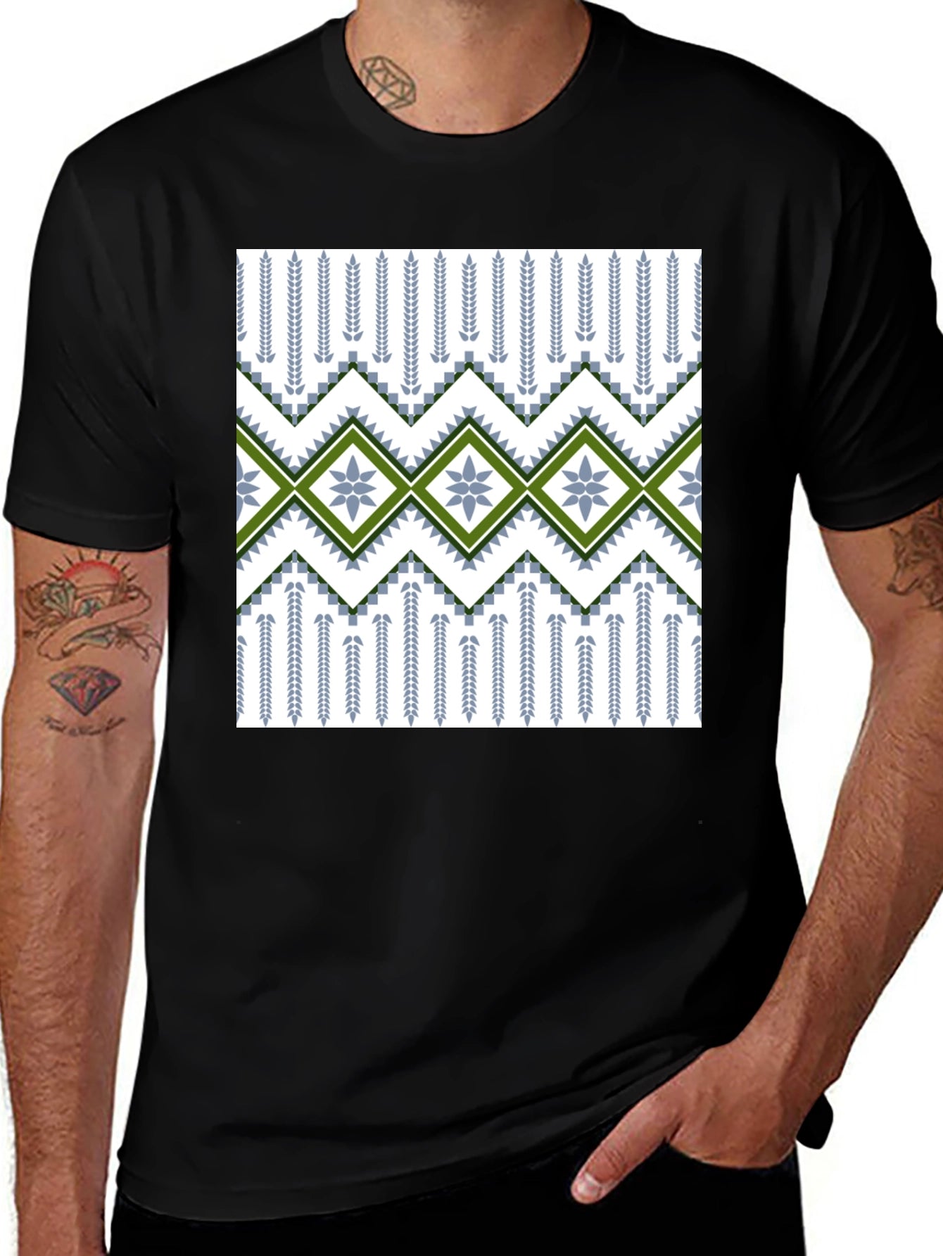Patterned T-Shirt - Geometric Design