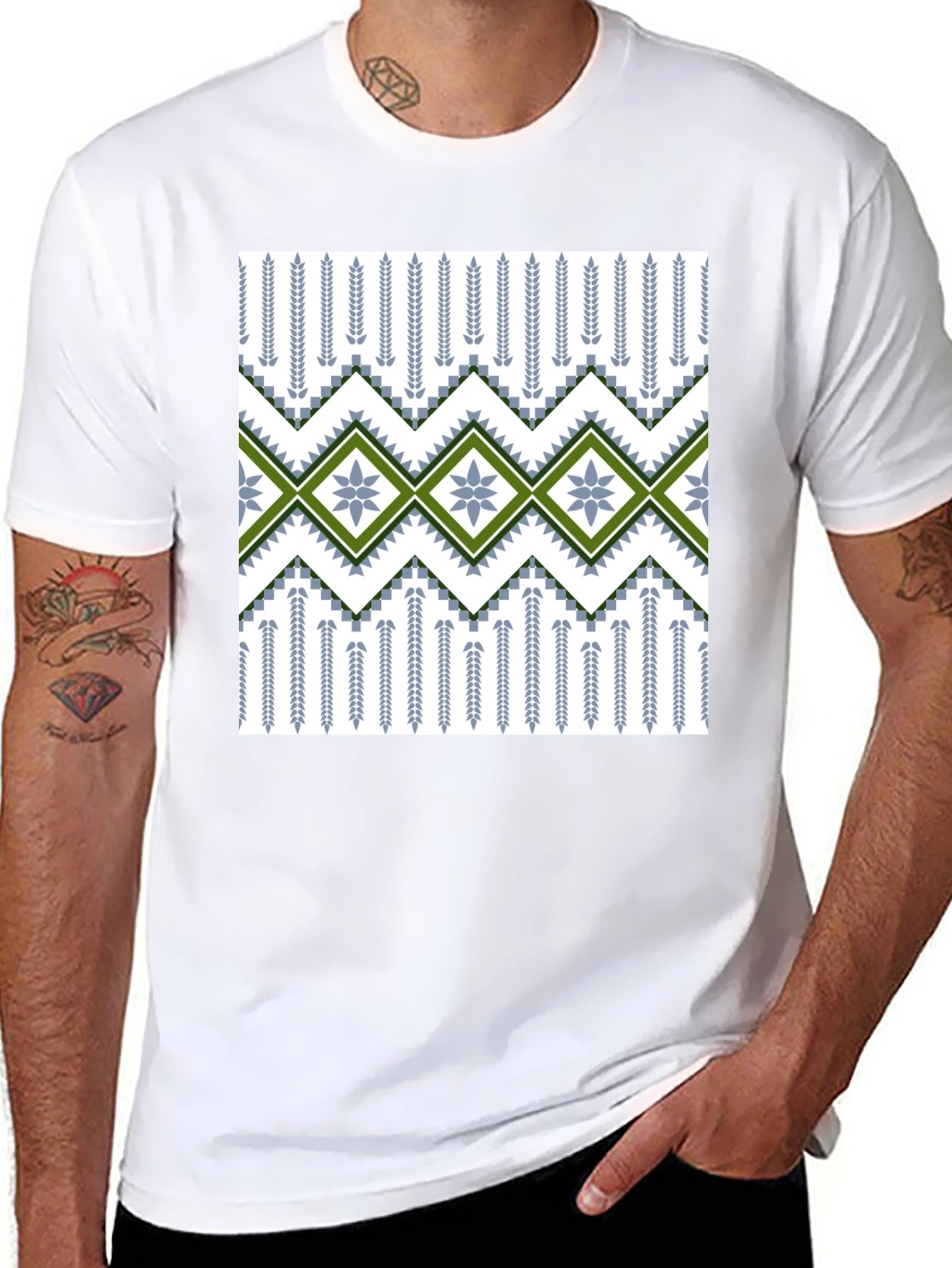 Patterned T-Shirt - Geometric Design