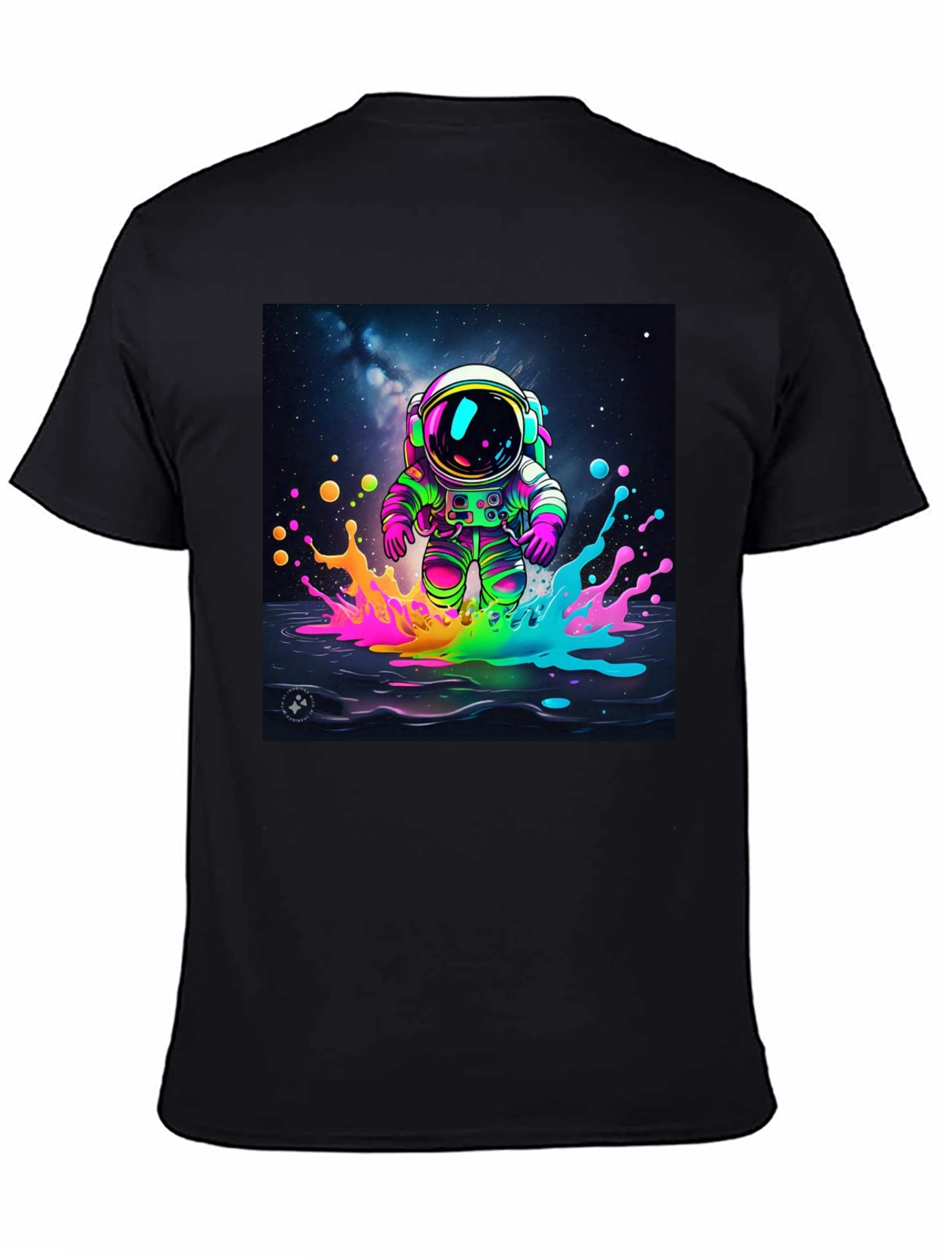 Astronaut Splash T-Shirt - Vibrant Space Art Tee