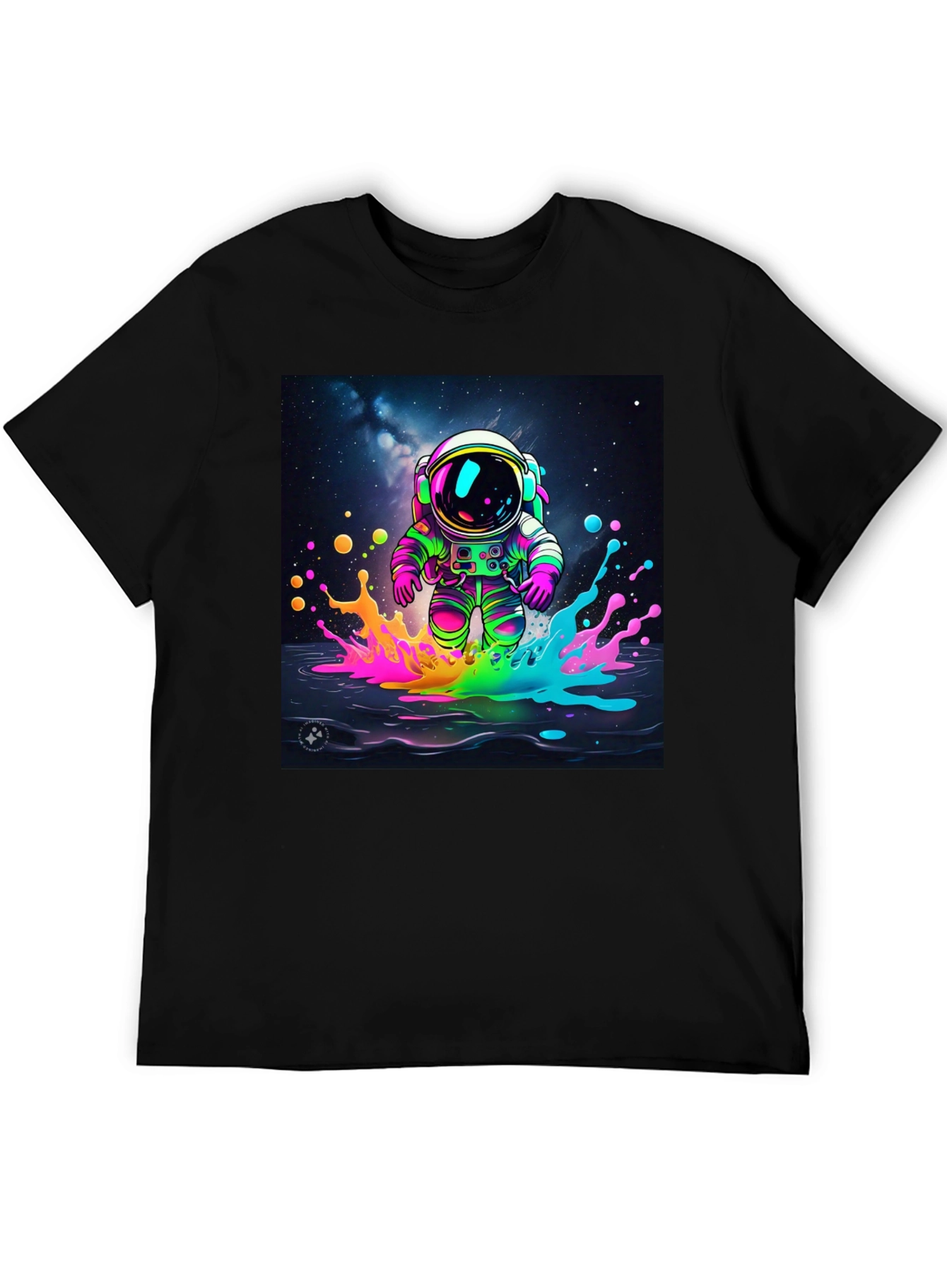 Astronaut Splash T-Shirt - Vibrant Space Art Tee