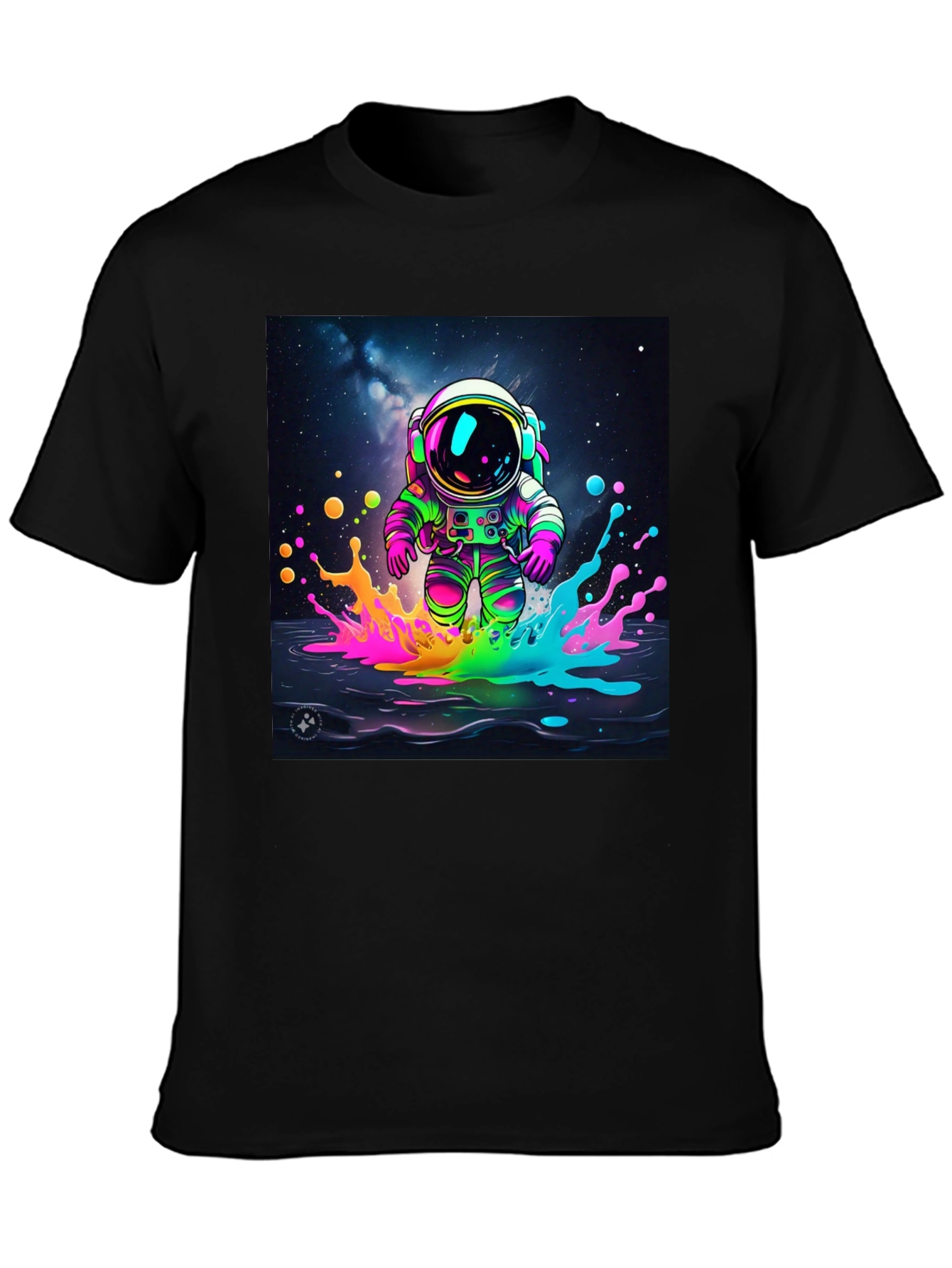 Astronaut Splash T-Shirt - Vibrant Space Art Tee