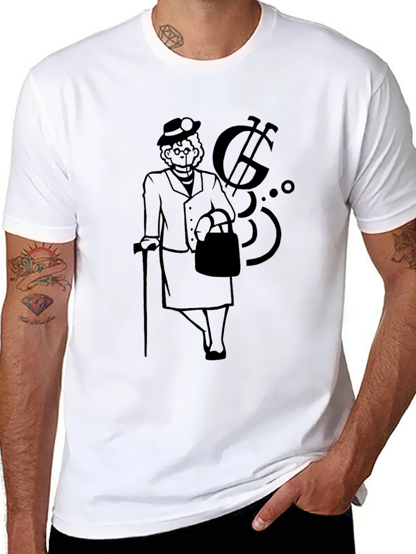 Gangsta Granny Graphic Tee - Black Cotton Comfort