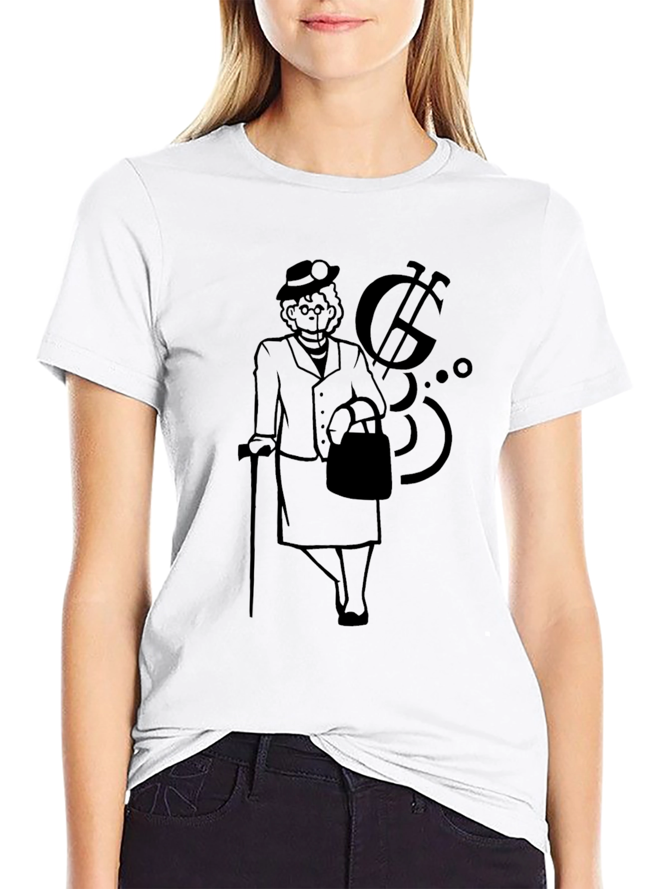 Gangsta Granny Graphic Tee - Black Cotton Comfort