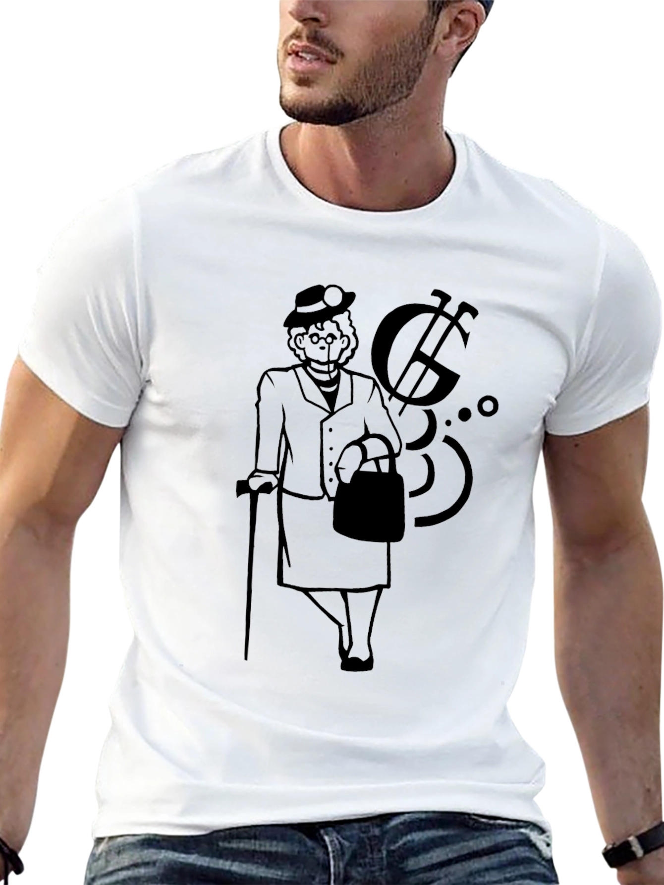 Gangsta Granny Graphic Tee - Black Cotton Comfort