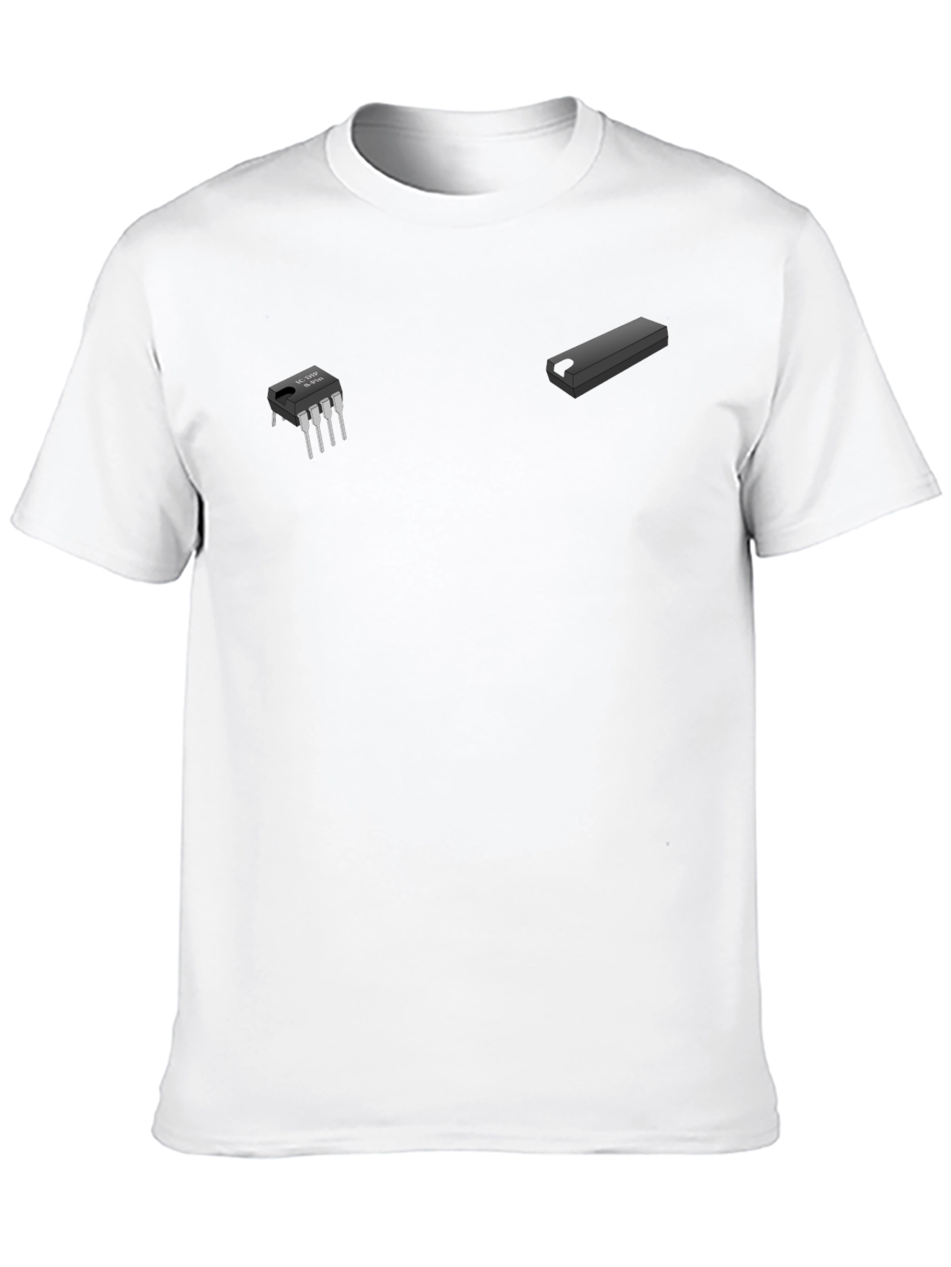 Tech-Themed Black Graphic Tee