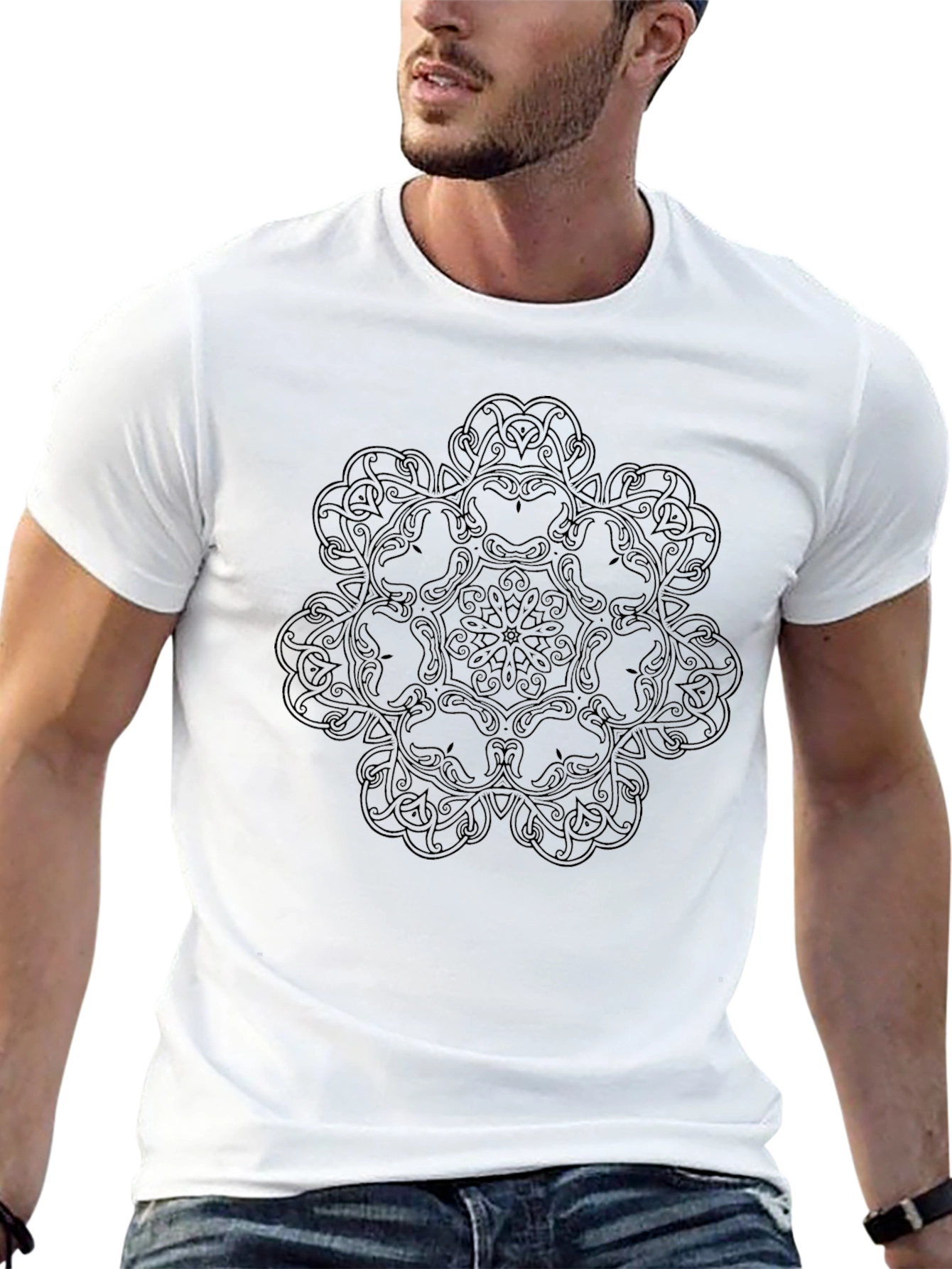 Celtic Knot Mandala Graphic Black T-Shirt